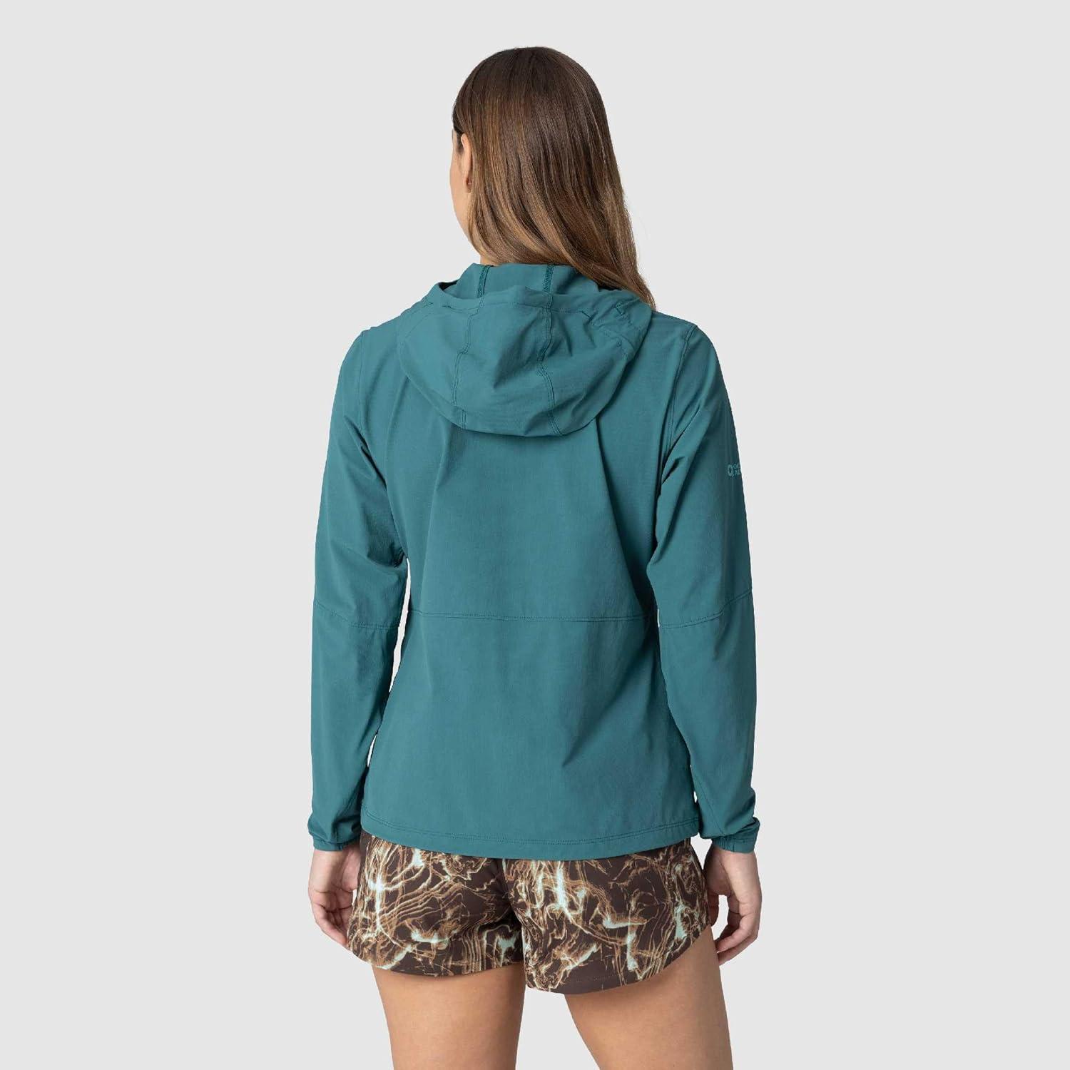 imageOutdoor Research Womens Ferrosi Hoodie Wind amp Water Resistant Zippered Pockets Adjustable Hood Standard FitMallard