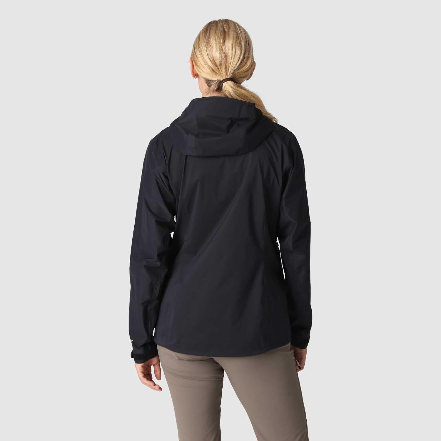 imageOutdoor Research Womens SkyChaser Jacket Lightweight Waterproof Mountaineering Shell Pit Zips Helmet Compatible HoodBlack