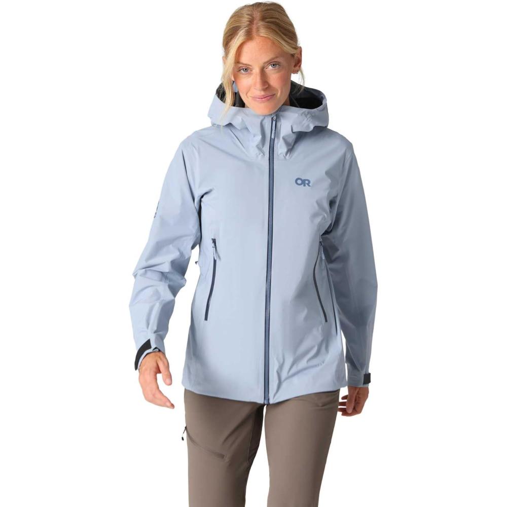 imageOutdoor Research Womens SkyChaser Jacket Lightweight Waterproof Mountaineering Shell Pit Zips Helmet Compatible HoodFjord