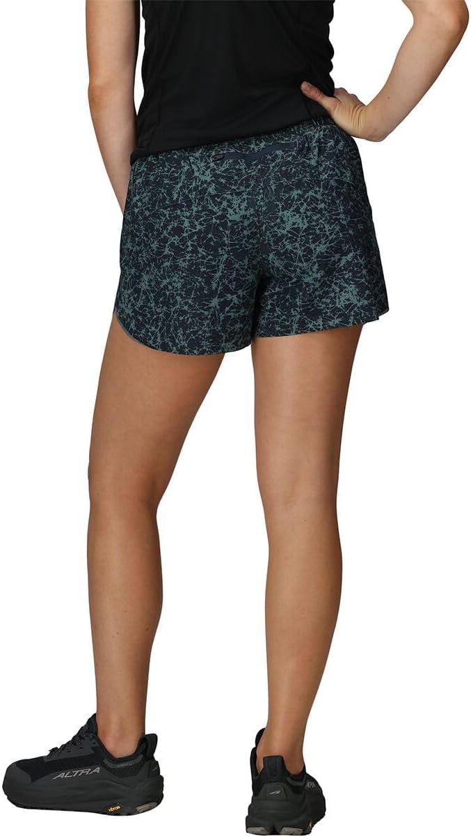 imageOutdoor Research Womens Swift Lite Shorts 4 Inseam Water Resistant Movement Mirroring Stretch UPF 30 Standard FitDark Navy Atoms