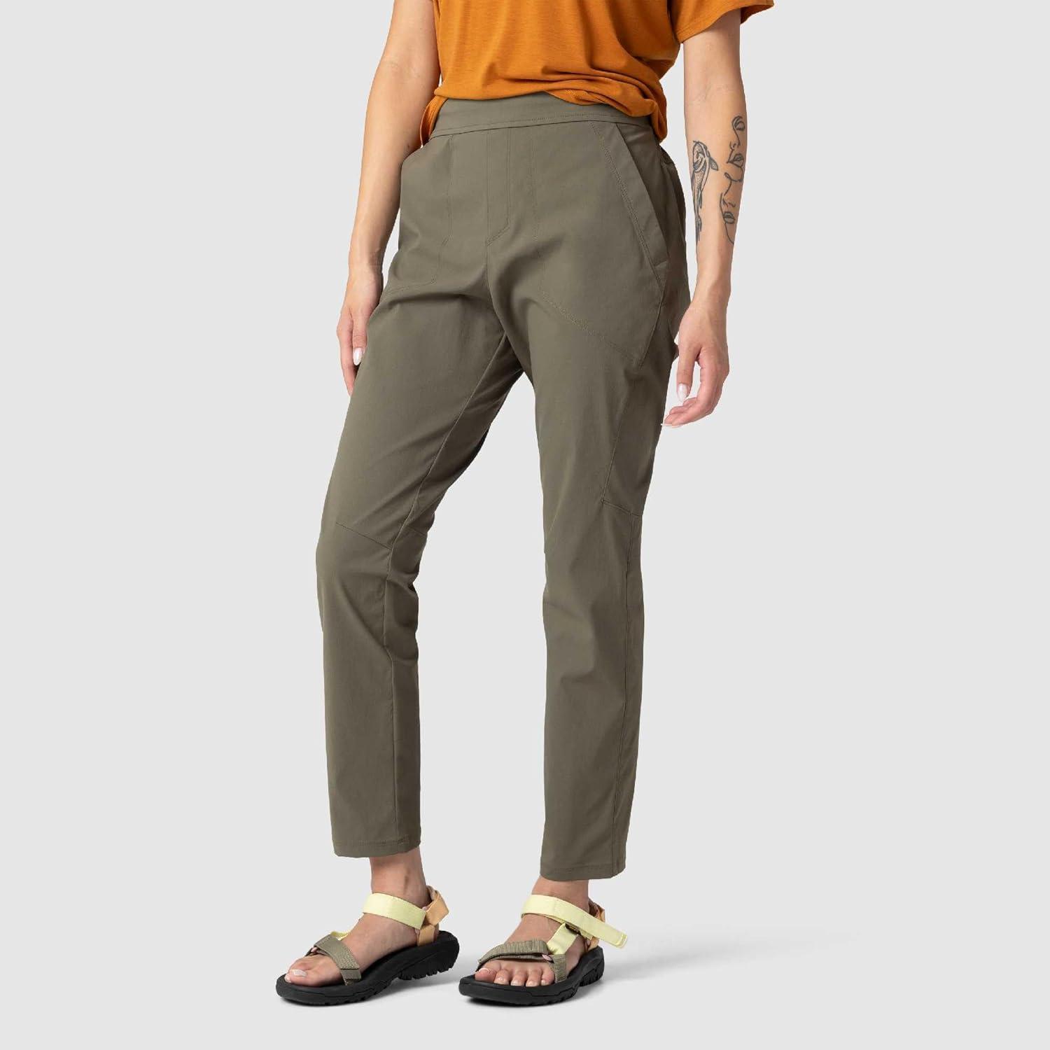 imageOutdoor Research Womens Timberline Ankle Pant Water amp Wind Resistant Stretchy UPF 50 Athletic Hiking Pants Zip PocketRanger Green