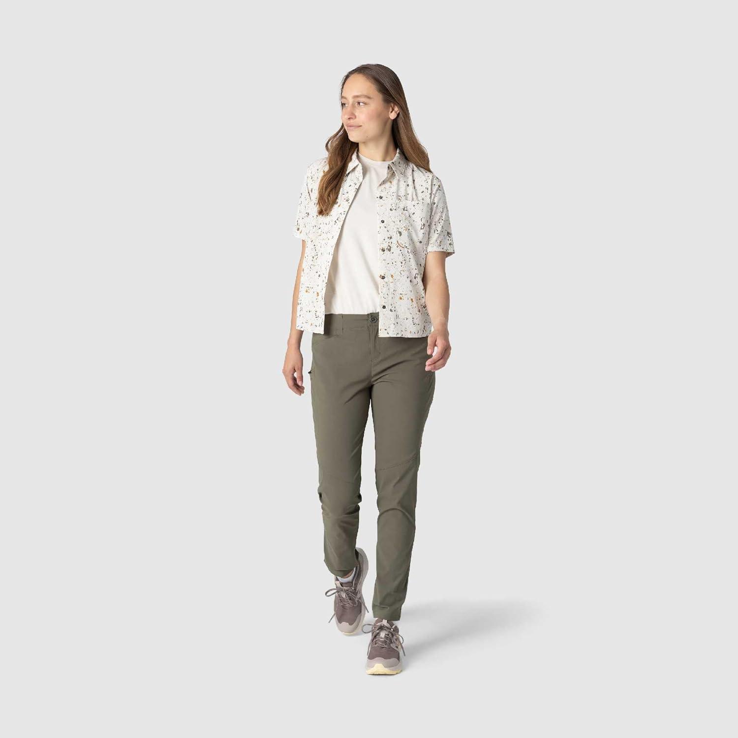 imageOutdoor Research Womens Timberline Pant Water amp Wind Resistant Stretchy UPF 50 Athletic Hiking Pants Zip Thigh PocketsRanger Green