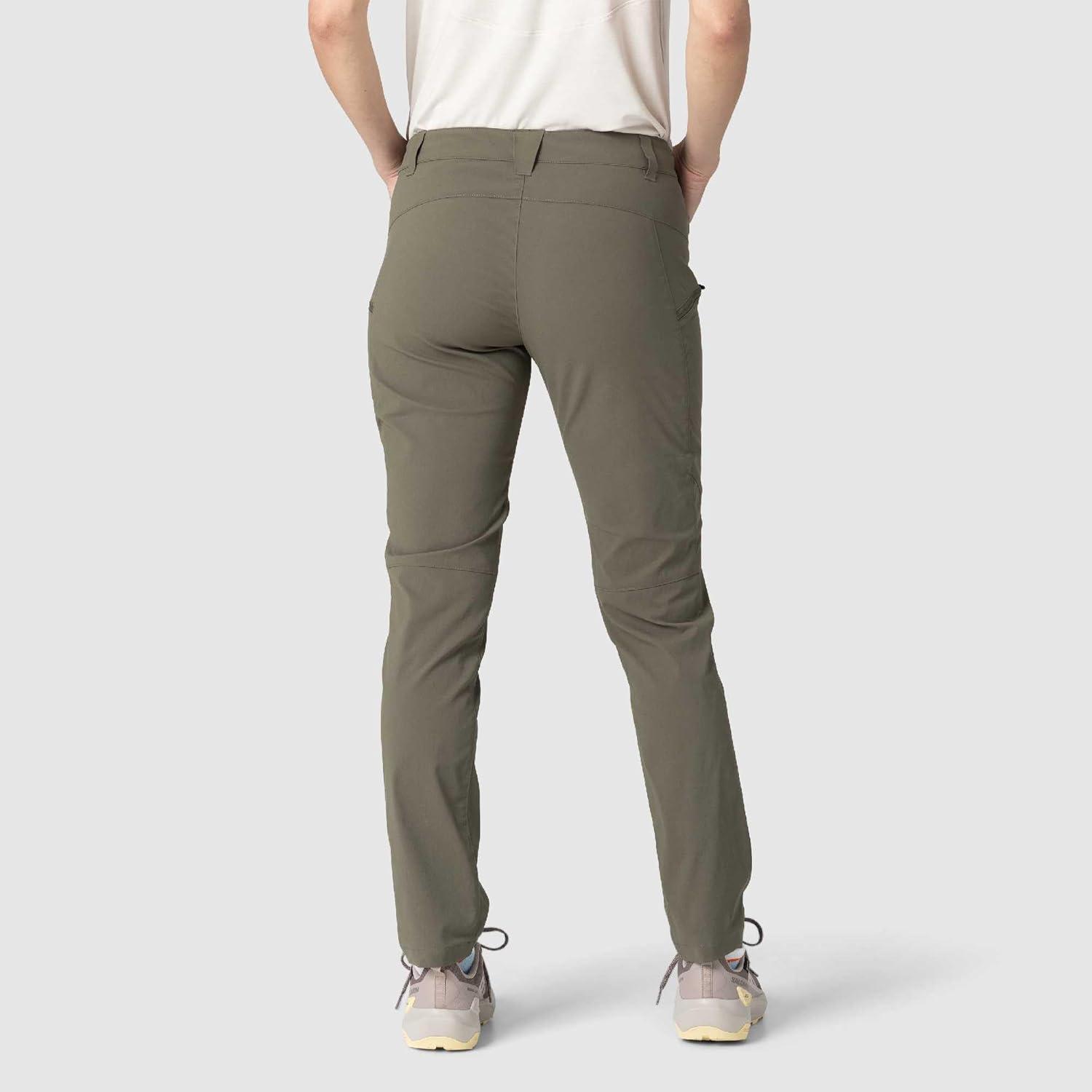 imageOutdoor Research Womens Timberline Pant Water amp Wind Resistant Stretchy UPF 50 Athletic Hiking Pants Zip Thigh PocketsRanger Green