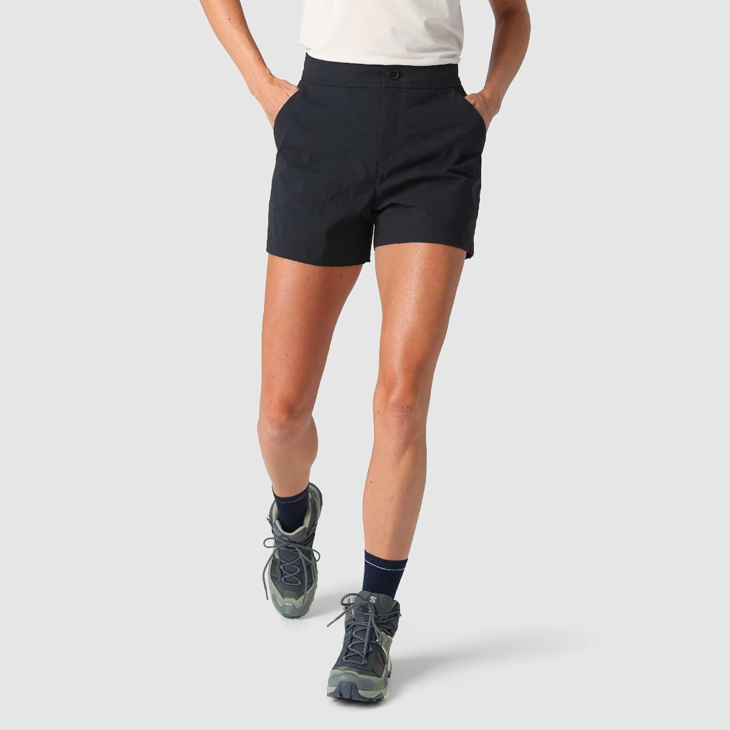 imageOutdoor Research Womens Timberline Short Moisture Wicking Stretchy UPF 50 Athletic Hiking Shorts Quick Dry Zip PocketBlack