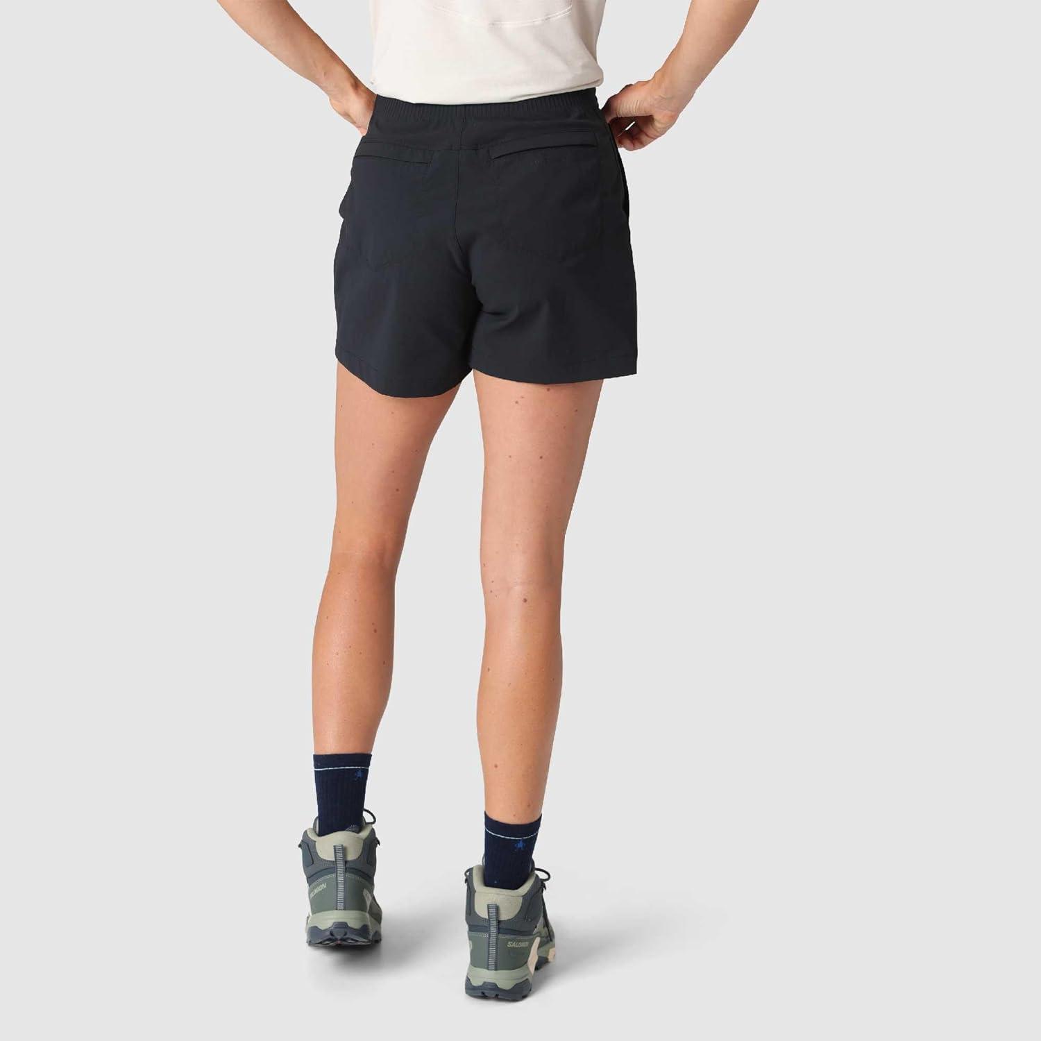 imageOutdoor Research Womens Timberline Short Moisture Wicking Stretchy UPF 50 Athletic Hiking Shorts Quick Dry Zip PocketBlack