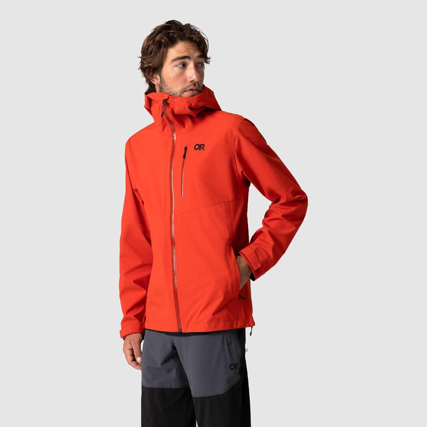 imageOutdoor Research Mens Foray 3L Jacket Waterproof Windproof Hooded Long Sleeve Standard FitCardinal