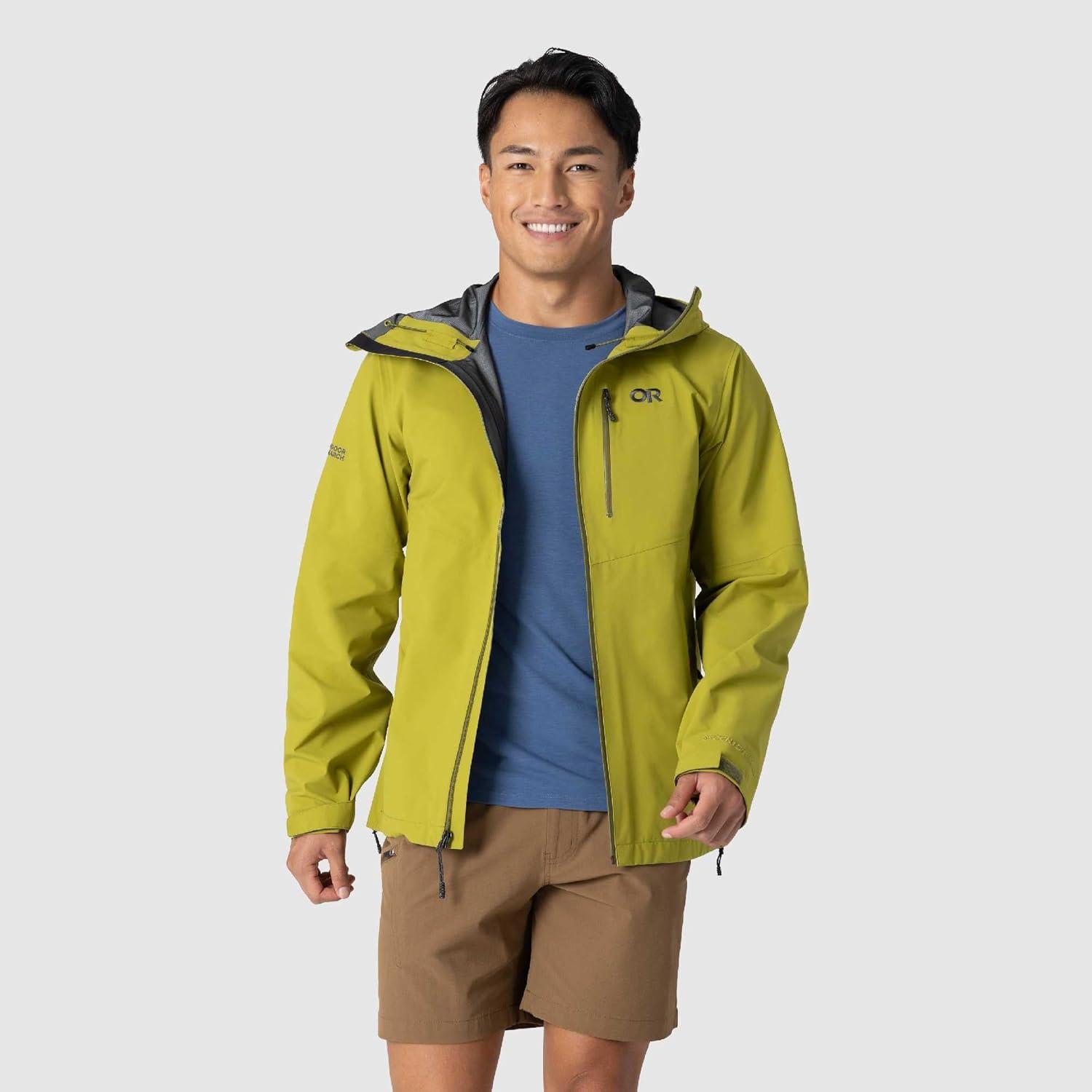 imageOutdoor Research Mens Foray 3L Jacket Waterproof Windproof Hooded Long Sleeve Standard FitRainforest