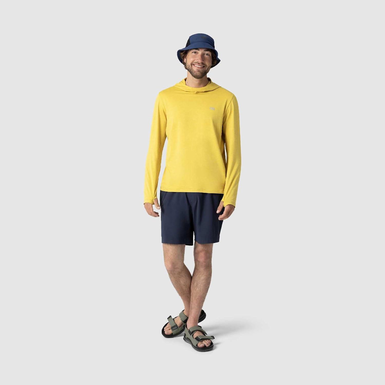 imageOutdoor Research Mens ActiveIce Spectrum Sun Hoodie Self Cooling Quick Dry 3 Panel Hood UPF 50 Standard FitAmber Heather