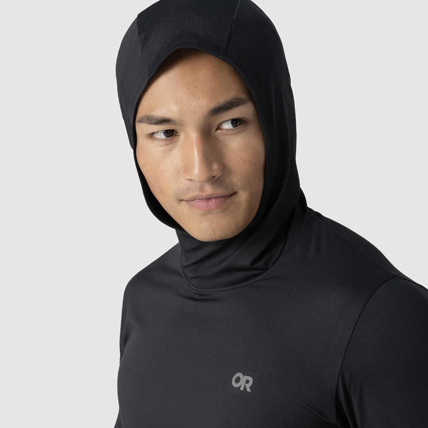 imageOutdoor Research Mens ActiveIce Spectrum Sun Hoodie Self Cooling Quick Dry 3 Panel Hood UPF 50 Standard FitBlack