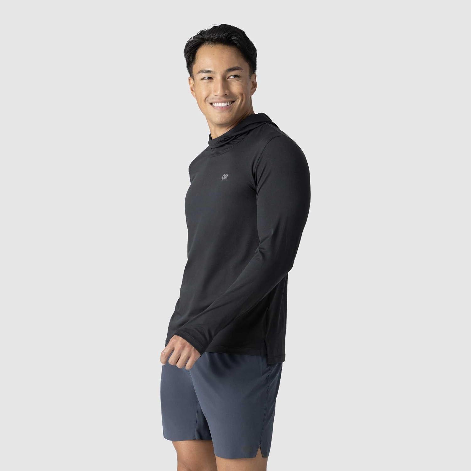 imageOutdoor Research Mens ActiveIce Spectrum Sun Hoodie Self Cooling Quick Dry 3 Panel Hood UPF 50 Standard FitBlack