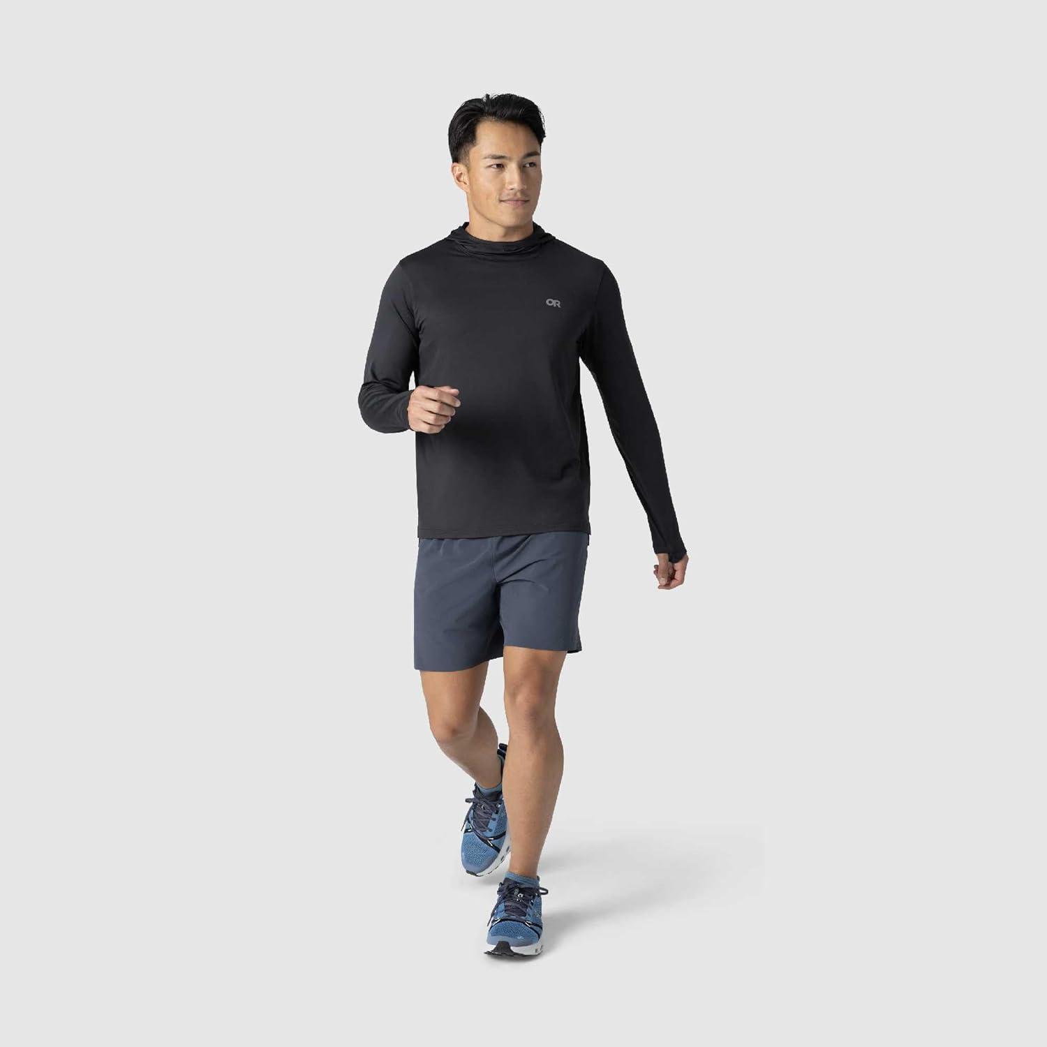imageOutdoor Research Mens ActiveIce Spectrum Sun Hoodie Self Cooling Quick Dry 3 Panel Hood UPF 50 Standard FitBlack