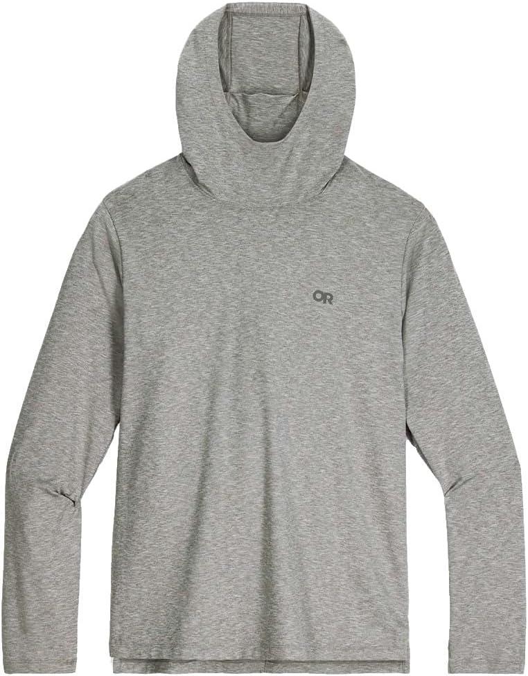imageOutdoor Research Mens ActiveIce Spectrum Sun Hoodie Self Cooling Quick Dry 3 Panel Hood UPF 50 Standard FitGrey Heather