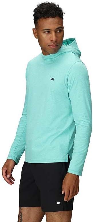 imageOutdoor Research Mens ActiveIce Spectrum Sun Hoodie Self Cooling Quick Dry 3 Panel Hood UPF 50 Standard FitMaldives Heather