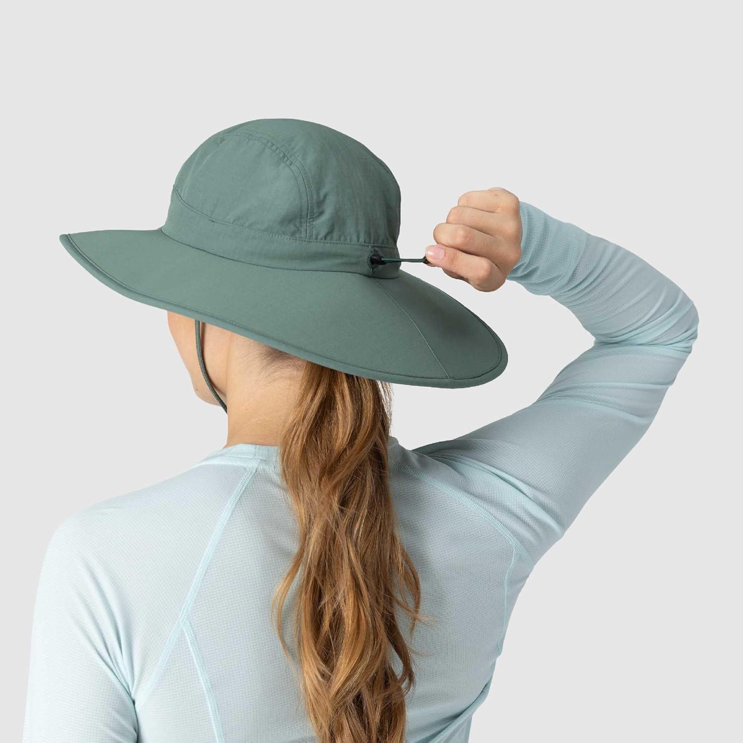 imageOutdoor Research Womens Oasis Sun Hat Wide Brim Lightweight UPF 50 Sun Protection Hat for Hiking amp Golf Chin StrapMalachite