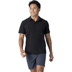 Outdoor Research Men’s Astroman Air Short Sleeve Sun Shirt | Vented Back, Breathable UPF 30+ Snap Button Hiking Top(Black)