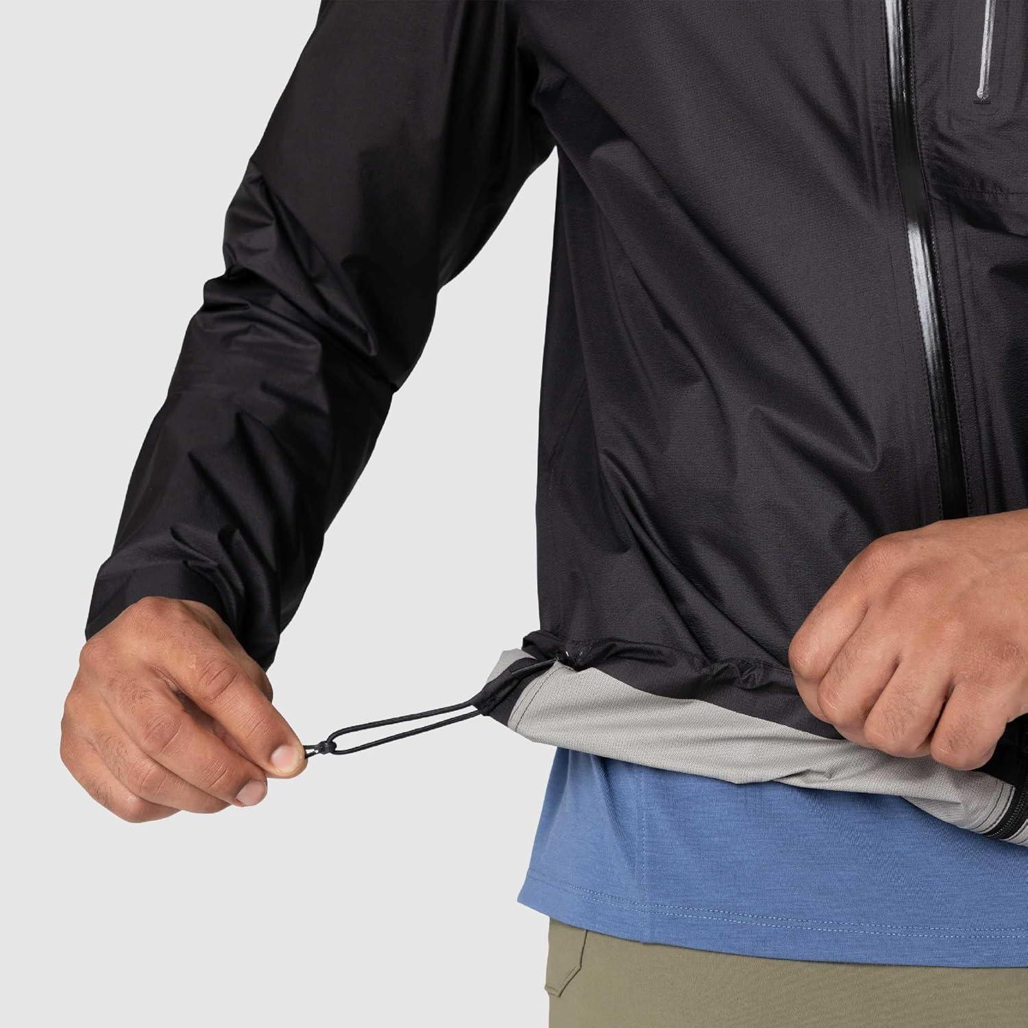 imageOutdoor Research Mens Helium UL Jacket Lightweight Waterproof Rain Jacket Breathable Windproof Fully Seam TapedBlack