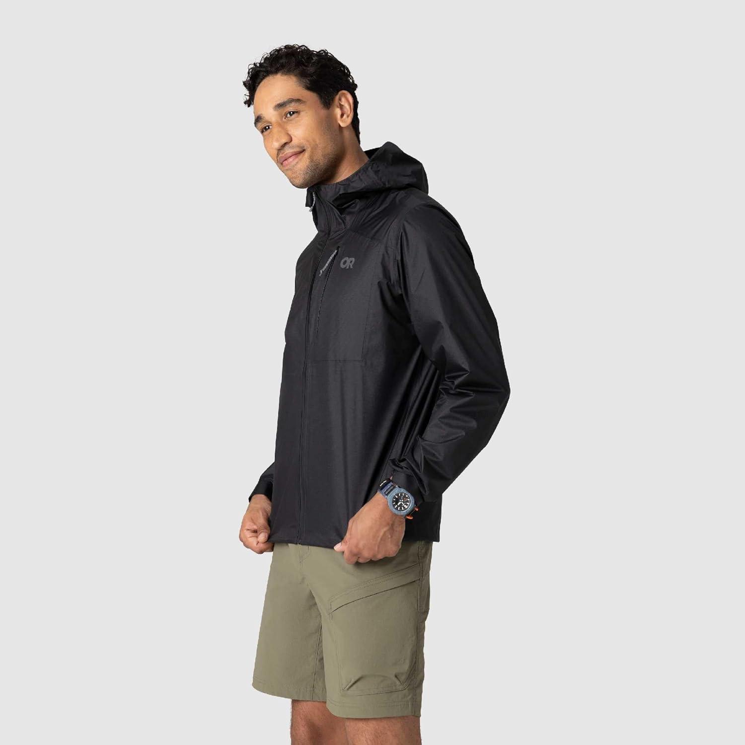 imageOutdoor Research Mens Helium UL Jacket Lightweight Waterproof Rain Jacket Breathable Windproof Fully Seam TapedBlack