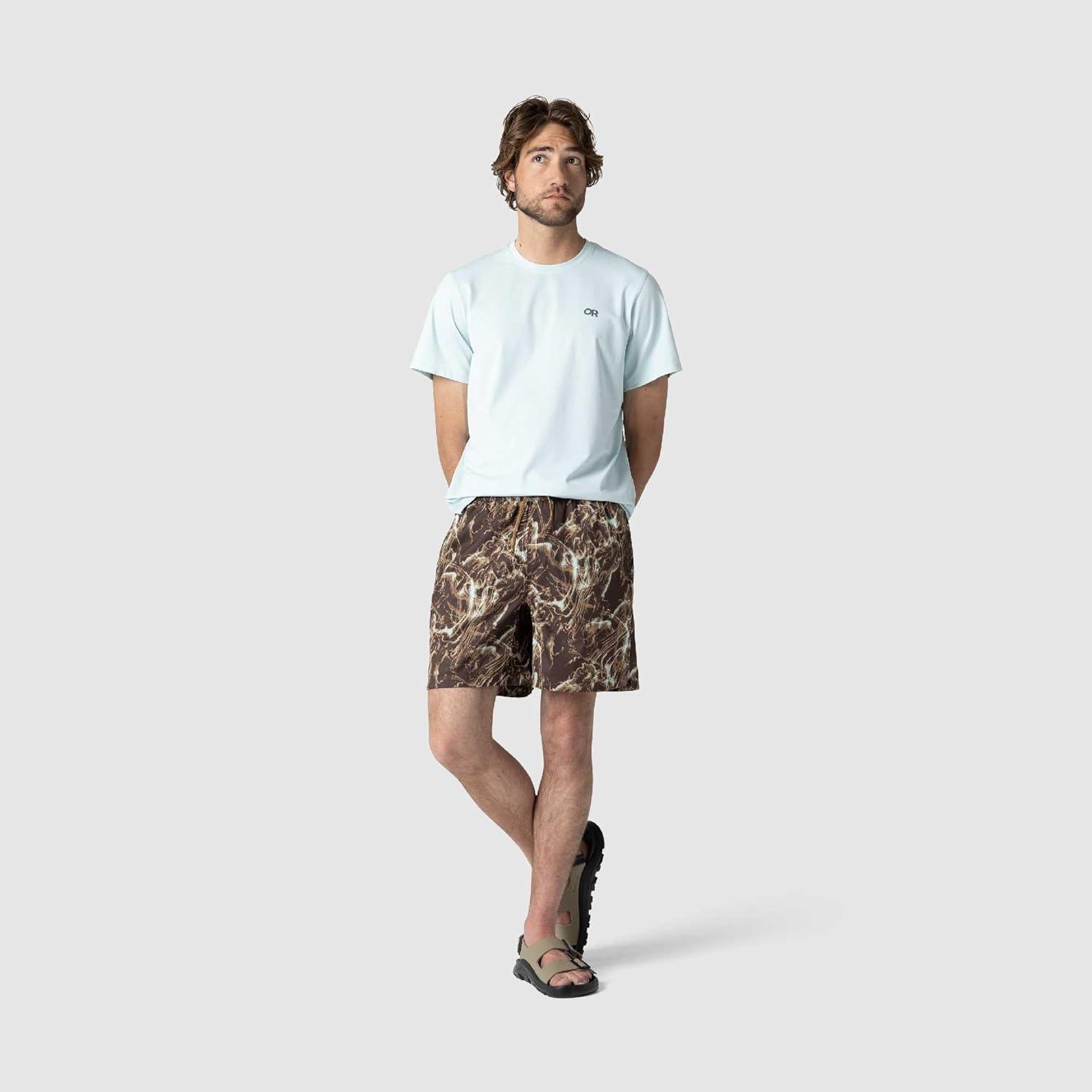 imageOutdoor Research Mens Odyssey Multi Shorts Water Resistant DWR Side amp Back Pockets UPF 50 Standard FitChestnut Alcove Print