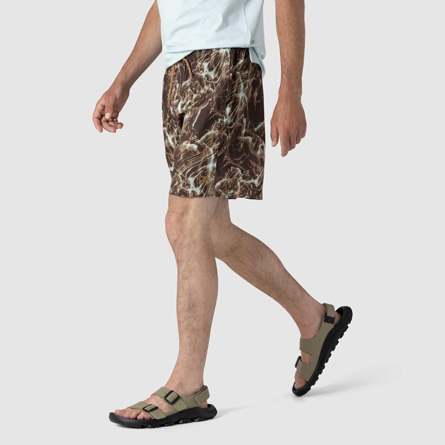 imageOutdoor Research Mens Odyssey Multi Shorts Water Resistant DWR Side amp Back Pockets UPF 50 Standard FitChestnut Alcove Print