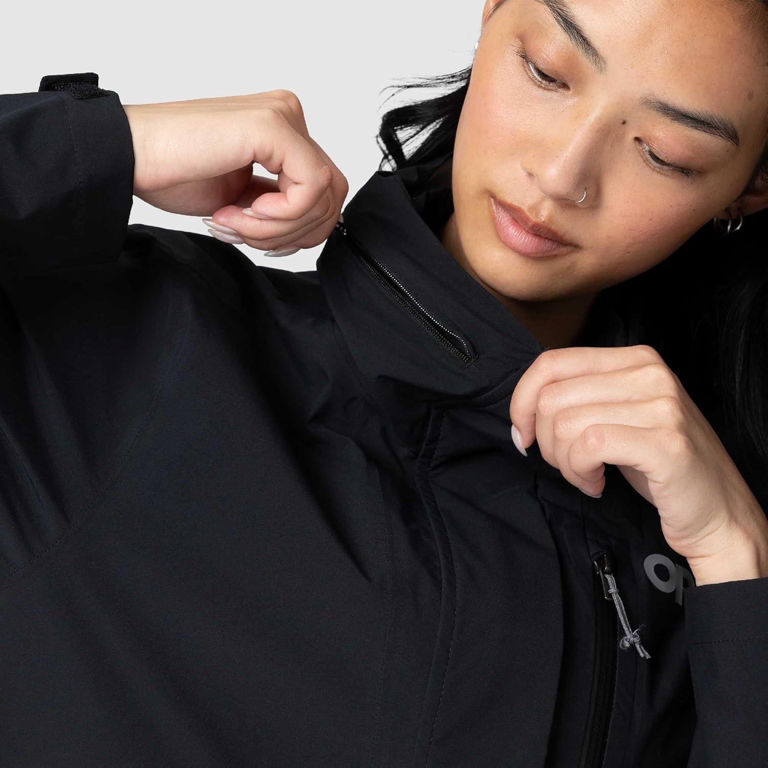 imageOutdoor Research Womens Stratoburst Stretch SE Jacket Waterproof amp Windproof Breathable Rain Jacket Stow In Collar HoodBlack