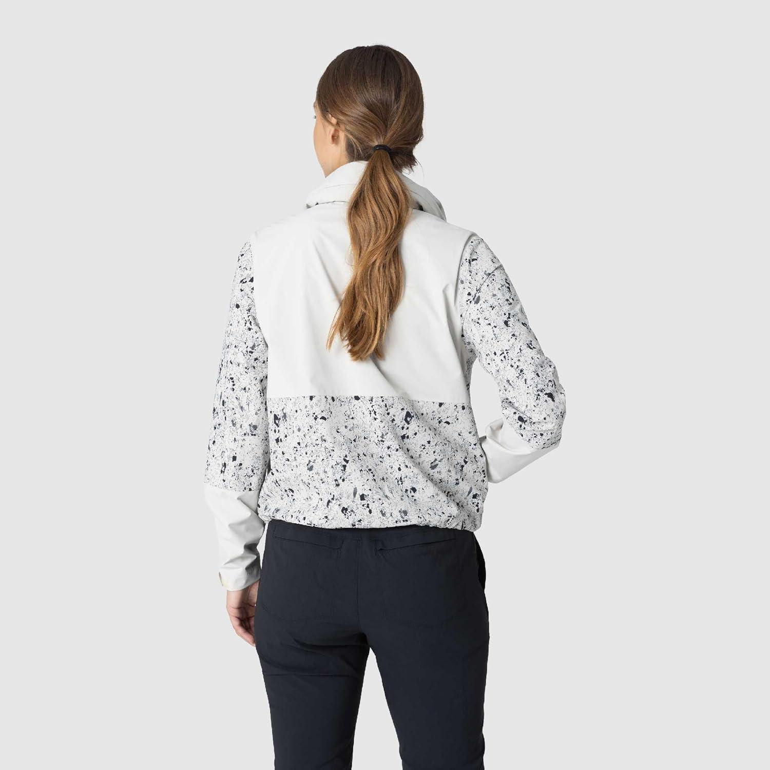 imageOutdoor Research Womens Stratoburst Stretch SE Jacket Waterproof amp Windproof Breathable Rain Jacket Stow In Collar HoodOyster Creekside PrintOyster