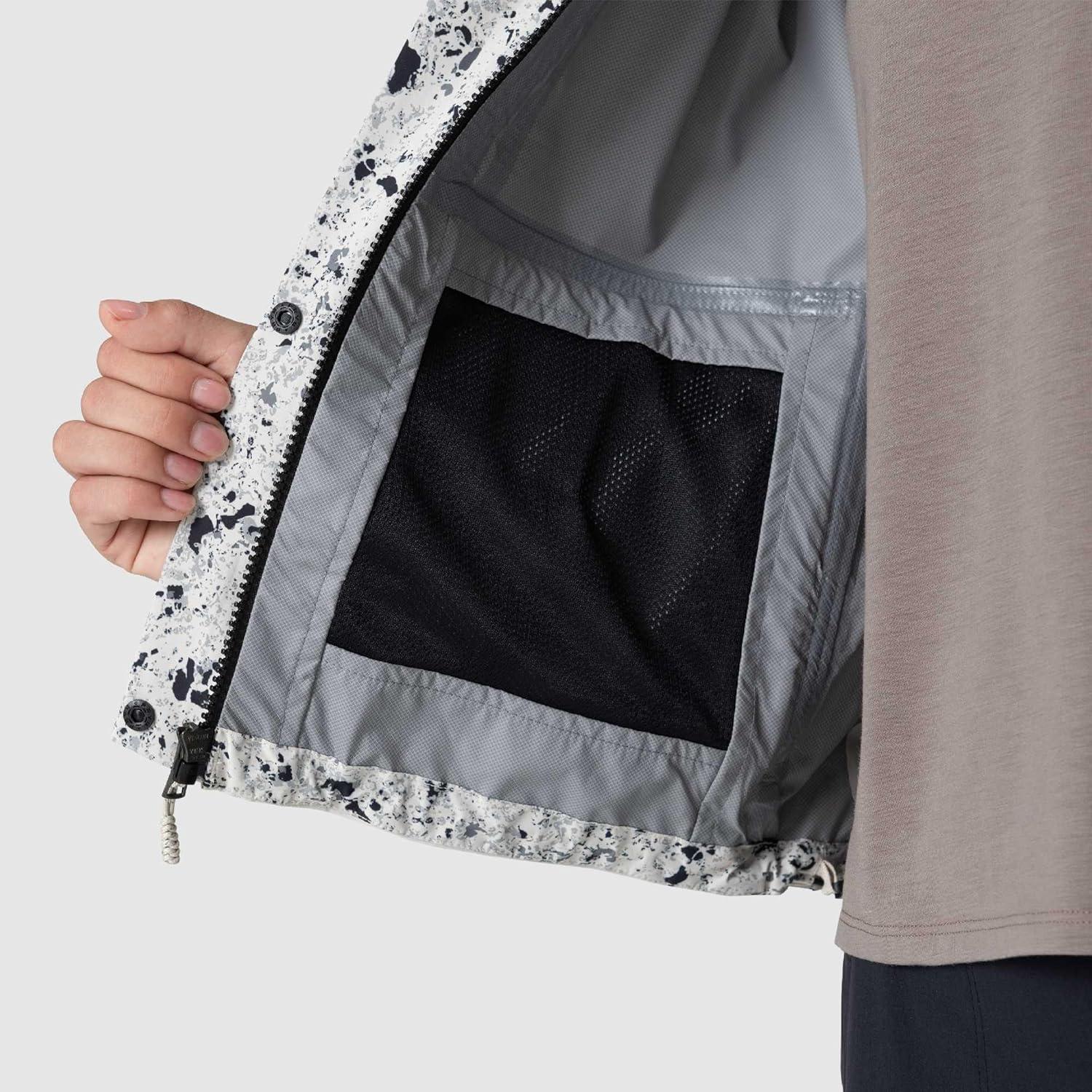 imageOutdoor Research Womens Stratoburst Stretch SE Jacket Waterproof amp Windproof Breathable Rain Jacket Stow In Collar HoodOyster Creekside PrintOyster