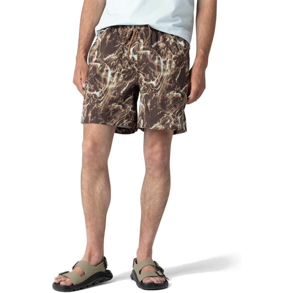 imageOutdoor Research Mens Odyssey Multi Shorts Water Resistant DWR Side amp Back Pockets UPF 50 Standard FitChestnut Alcove Print