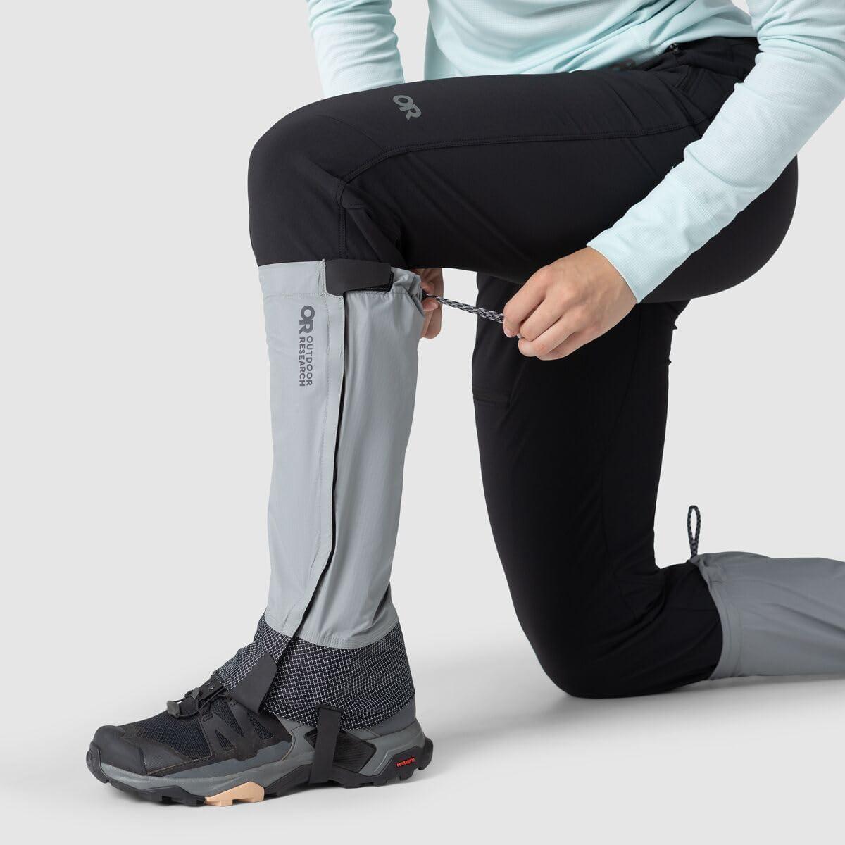 imageOutdoor Research Womens Helium UL Gaiter Ultralight Waterproof Leg Guards for Hiking amp Running Cinch Top Boot Lace HookLight Pewter
