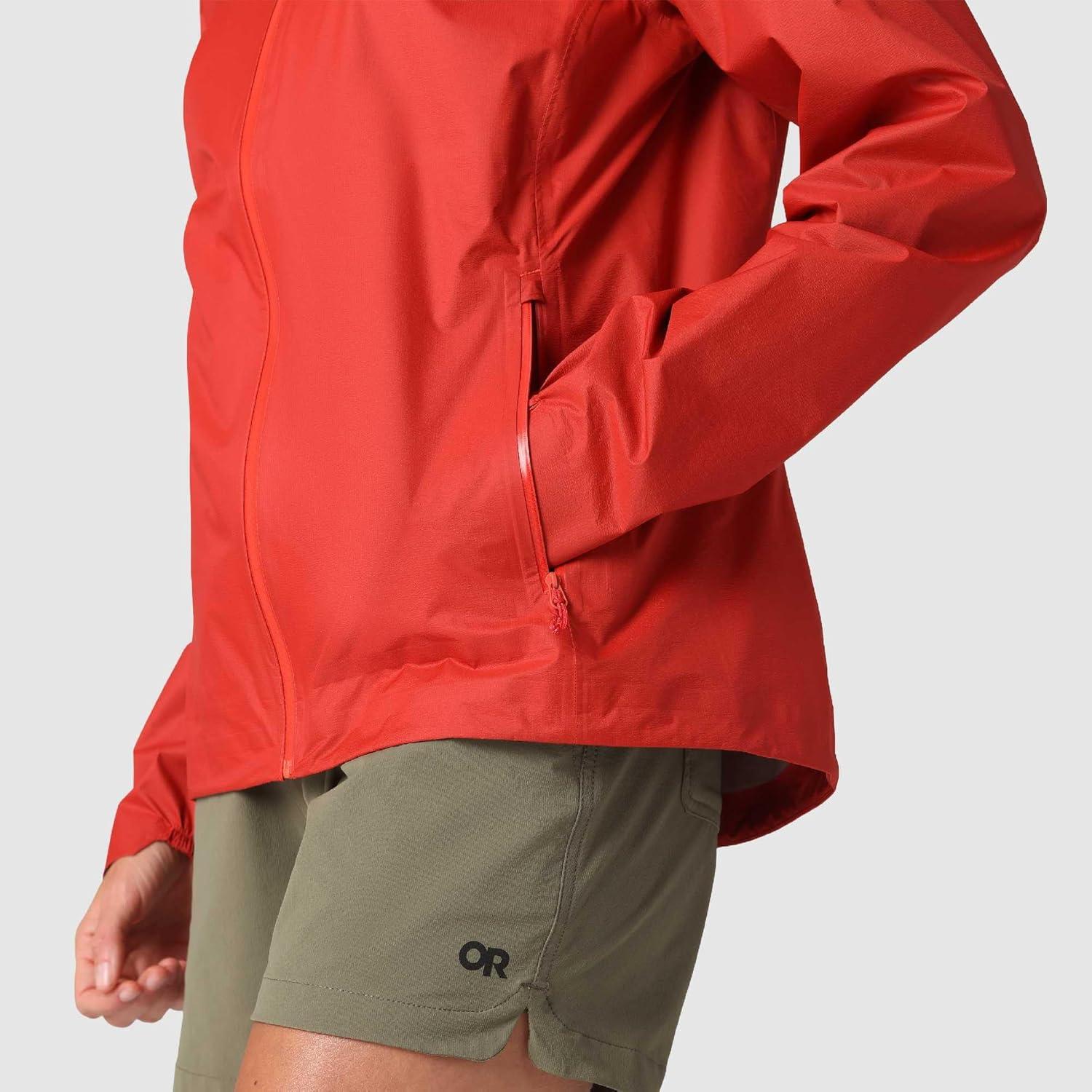 imageOutdoor Research Womens Helium UL Jacket Lightweight Waterproof Rain Jacket Breathable Windproof Fully Seam TapedMadrone Red
