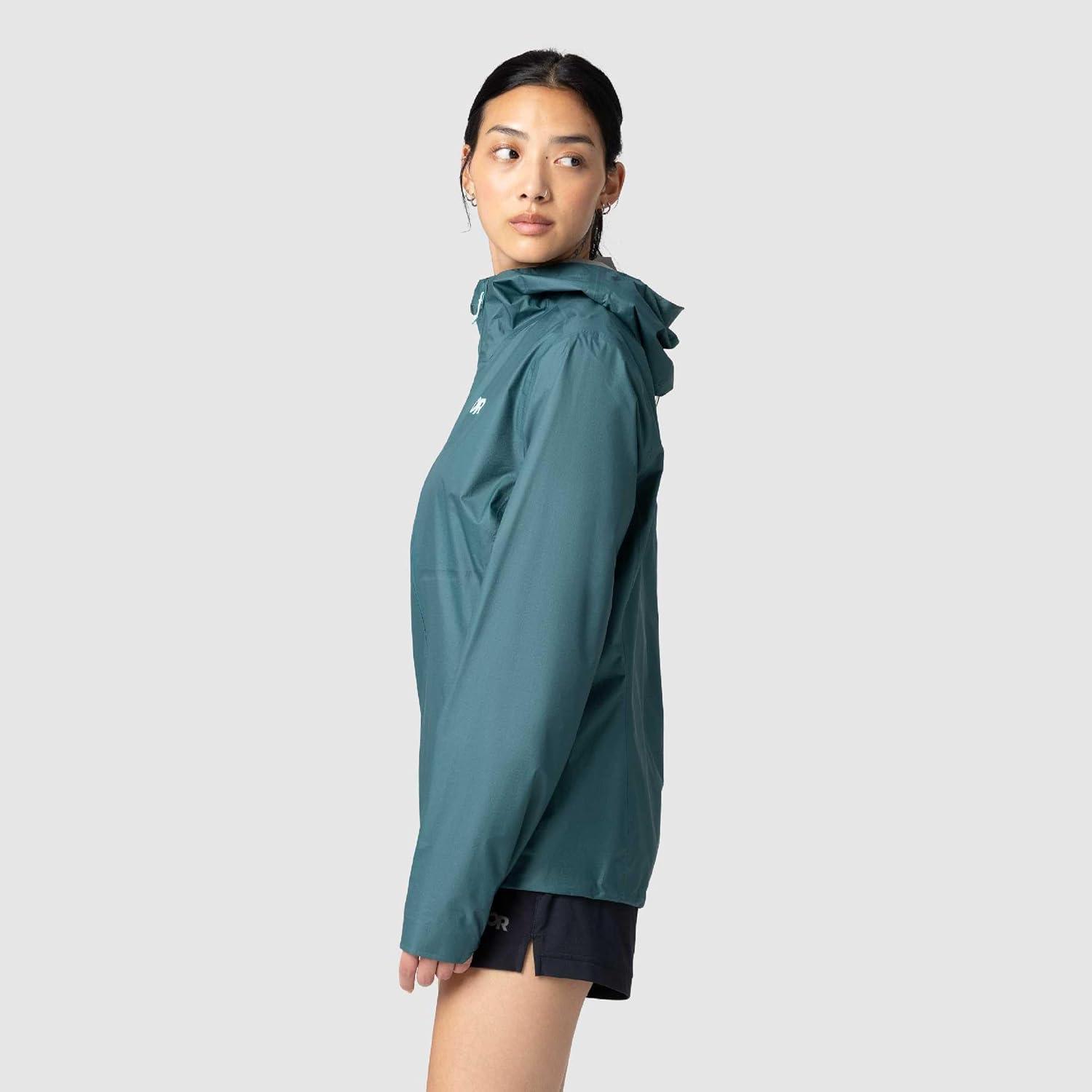 imageOutdoor Research Womens Helium UL Jacket Lightweight Waterproof Rain Jacket Breathable Windproof Fully Seam TapedMallard