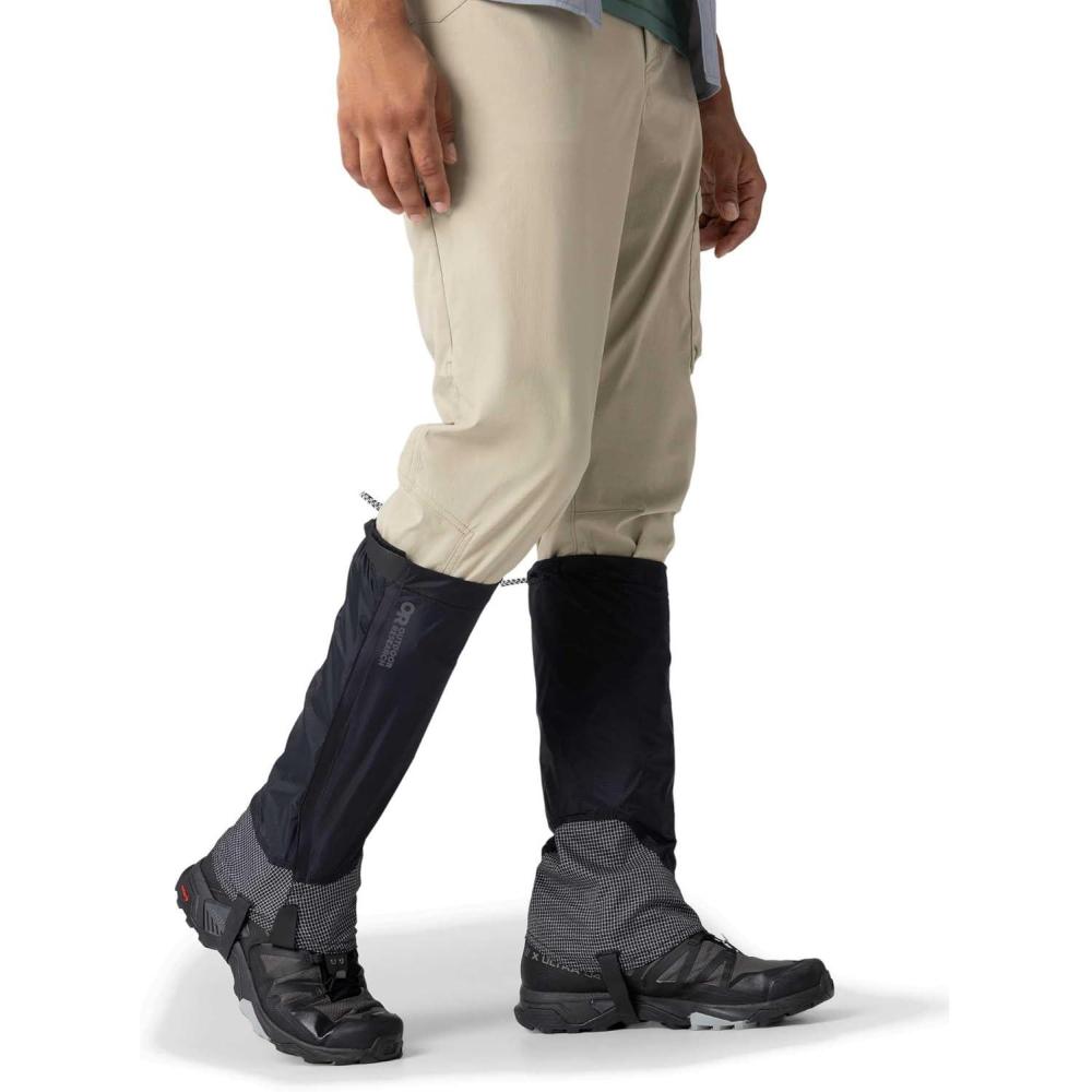 imageOutdoor Research Mens Helium UL Gaiter  Ultralight Waterproof Leg Guards for Hiking amp Running Cinch Top Boot Lace HookBlack