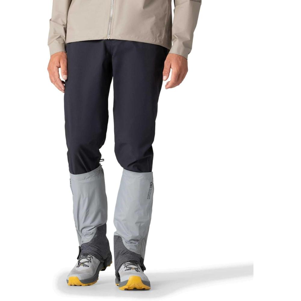 imageOutdoor Research Mens Helium UL Gaiter Ultralight Waterproof Leg Guards for Hiking amp Running Cinch Top Boot Lace HookLight Pewter