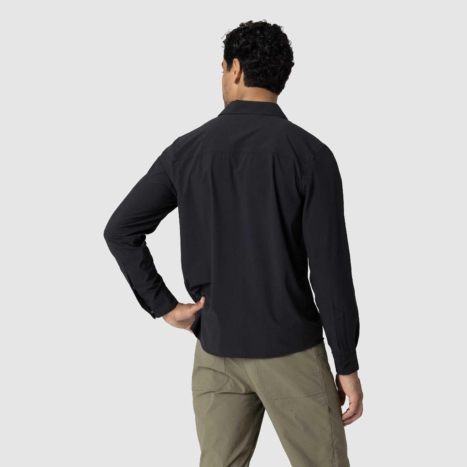 imageOutdoor Research Mens Astroman Long Sleeve Sun Shirt Lightweight UPF 30 Snap Button Hiking Top Breathable amp StretchyBlack