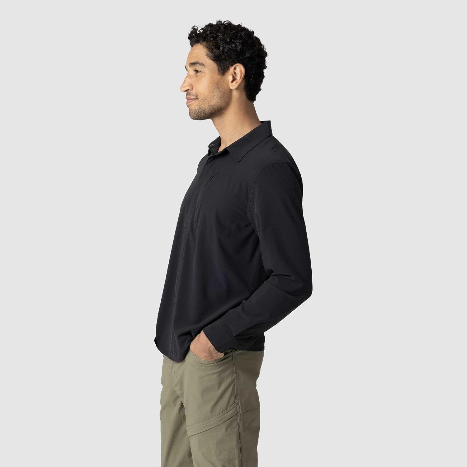 imageOutdoor Research Mens Astroman Long Sleeve Sun Shirt Lightweight UPF 30 Snap Button Hiking Top Breathable amp StretchyBlack