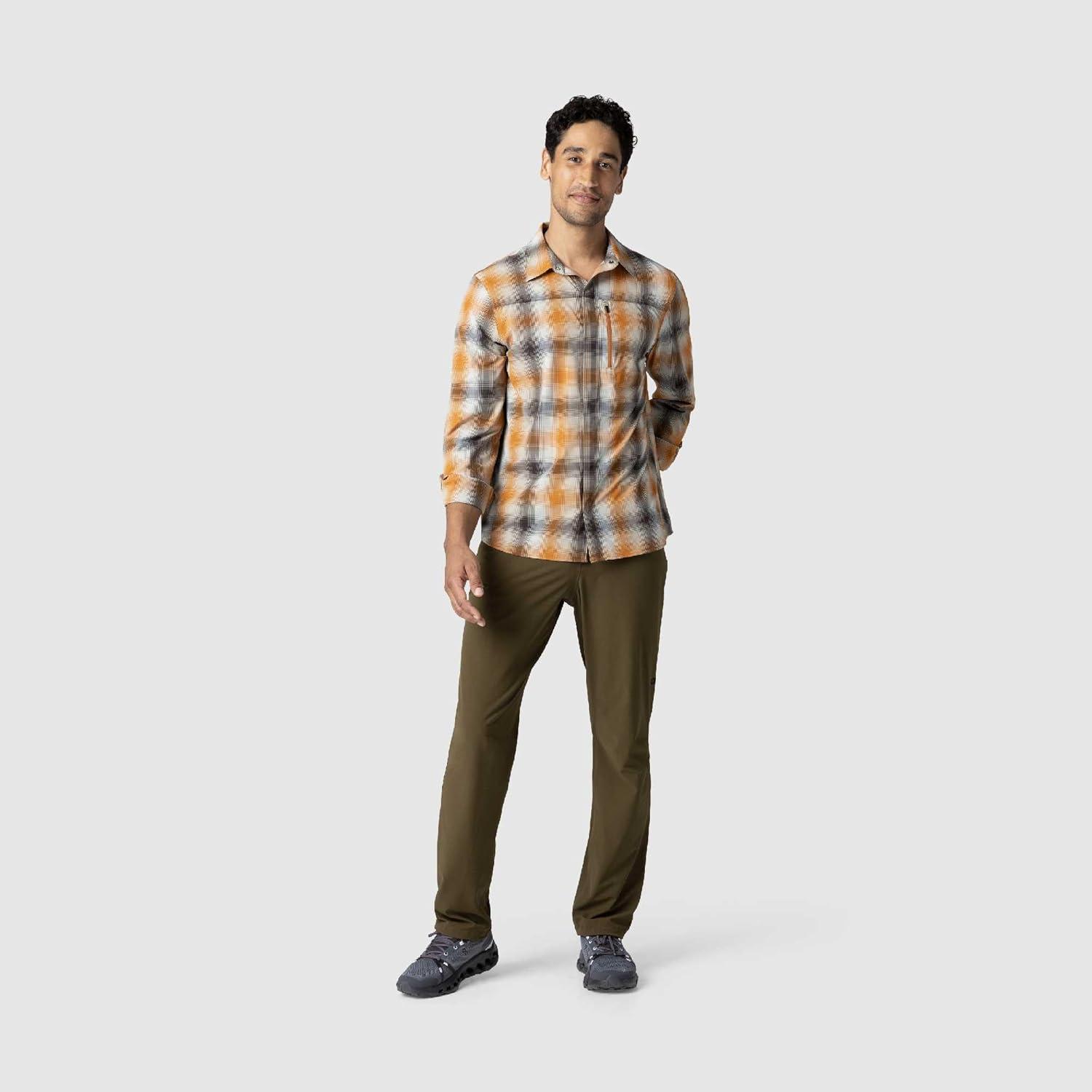 imageOutdoor Research Mens Astroman Long Sleeve Sun Shirt Lightweight UPF 30 Snap Button Hiking Top Breathable amp StretchySedona Plaid