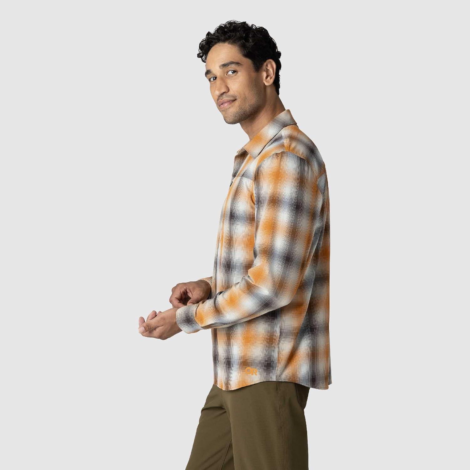 imageOutdoor Research Mens Astroman Long Sleeve Sun Shirt Lightweight UPF 30 Snap Button Hiking Top Breathable amp StretchySedona Plaid