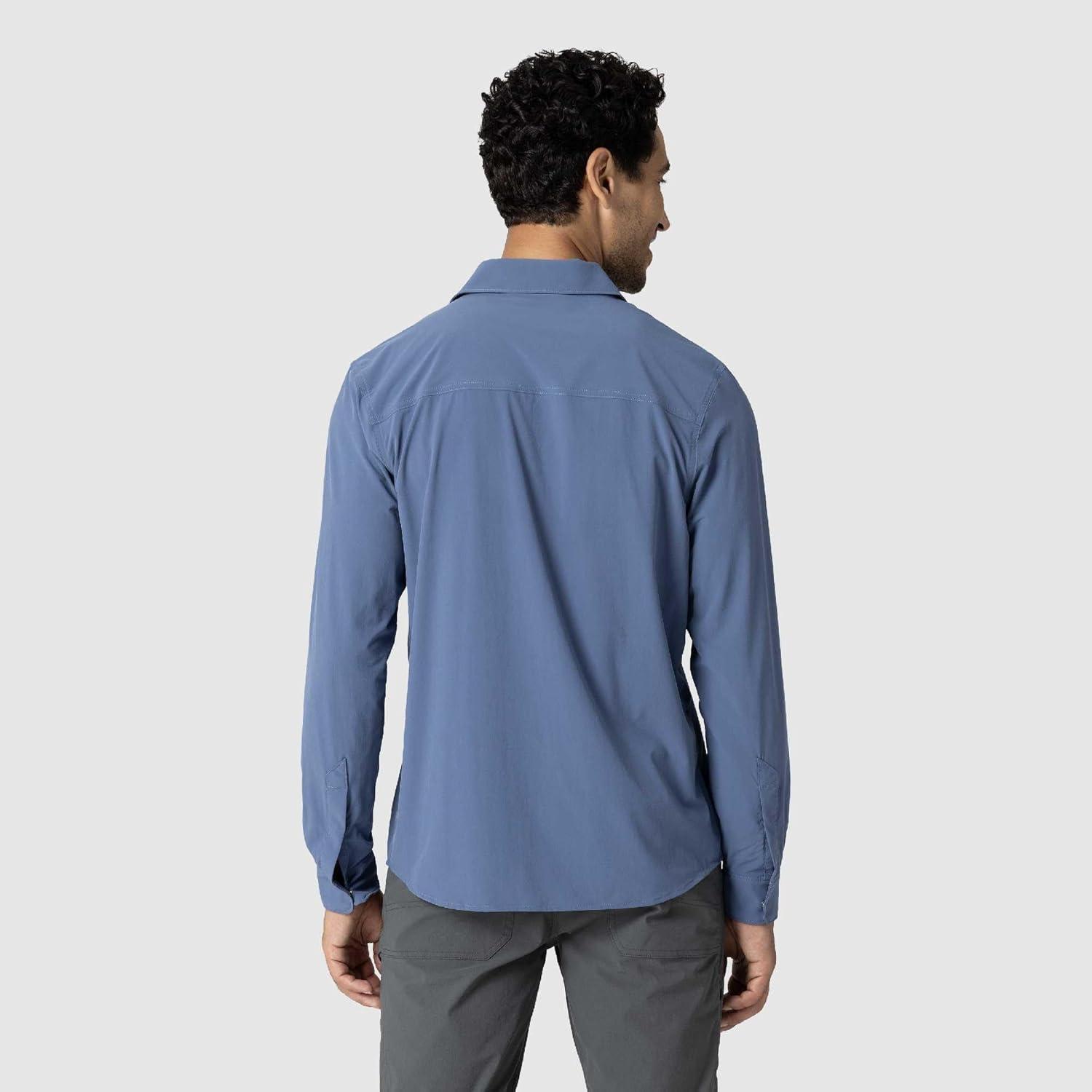 imageOutdoor Research Mens Astroman Long Sleeve Sun Shirt Lightweight UPF 30 Snap Button Hiking Top Breathable amp StretchySkyline