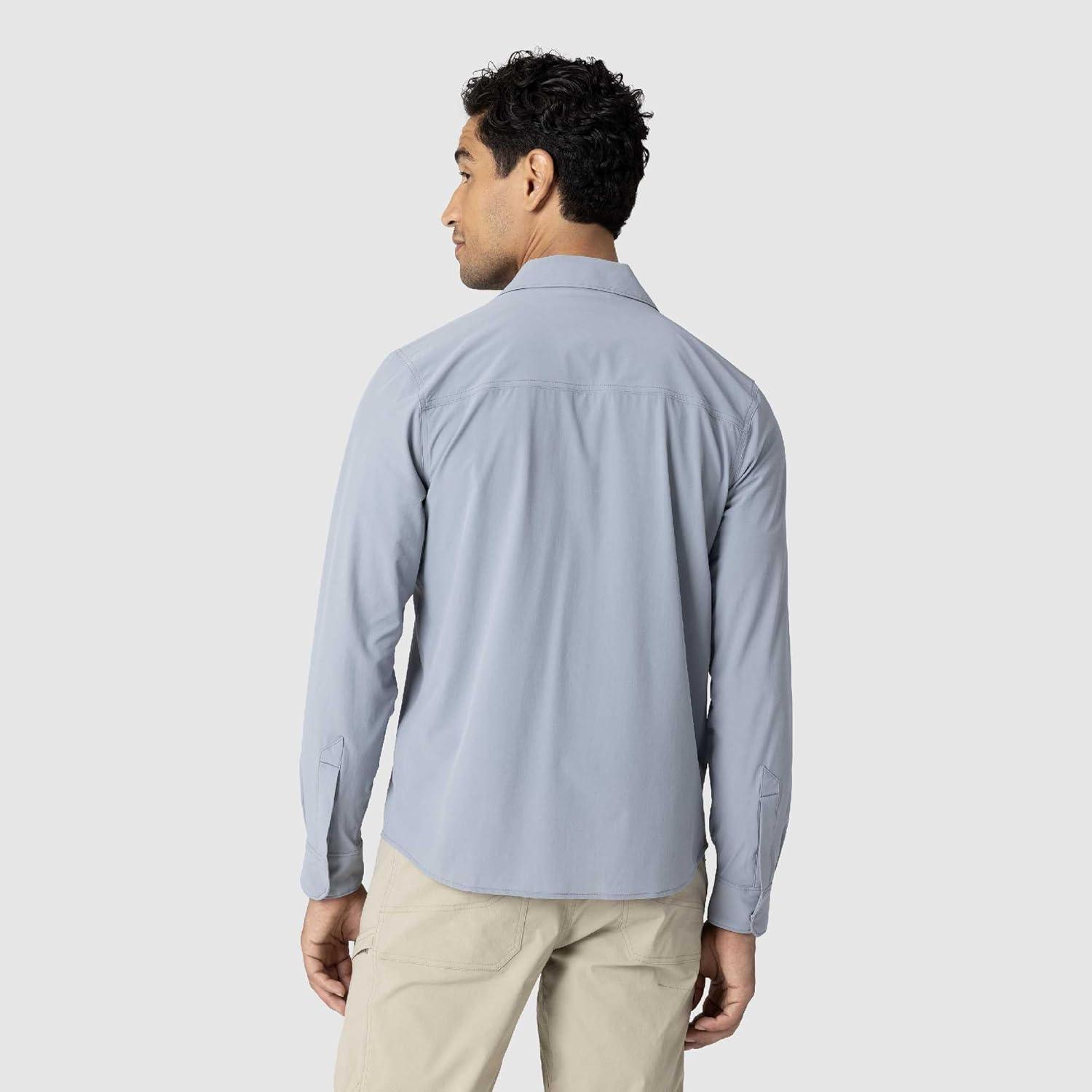 imageOutdoor Research Mens Astroman Long Sleeve Sun Shirt Lightweight UPF 30 Snap Button Hiking Top Breathable amp StretchySlate