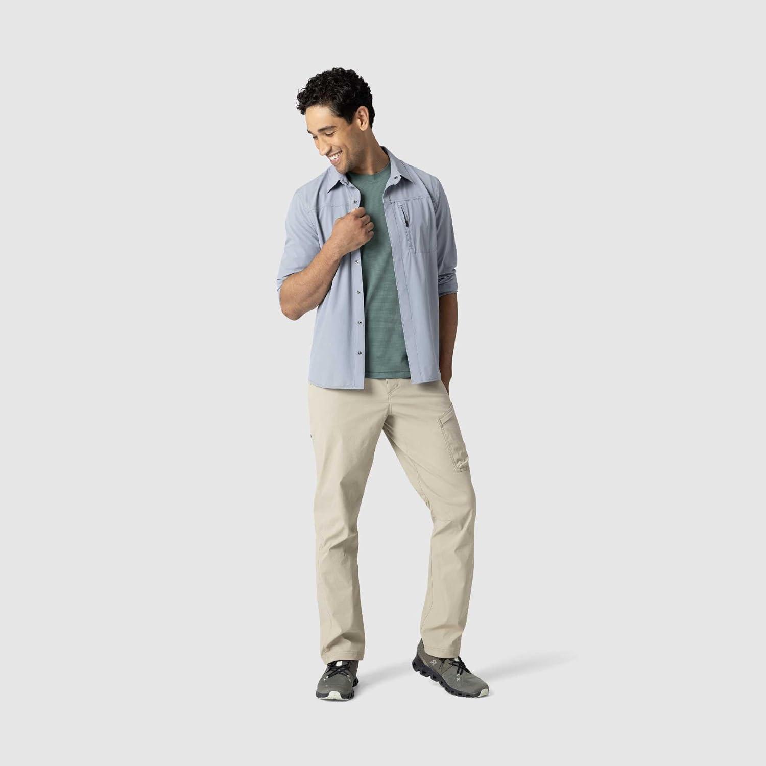 imageOutdoor Research Mens Astroman Long Sleeve Sun Shirt Lightweight UPF 30 Snap Button Hiking Top Breathable amp StretchySlate