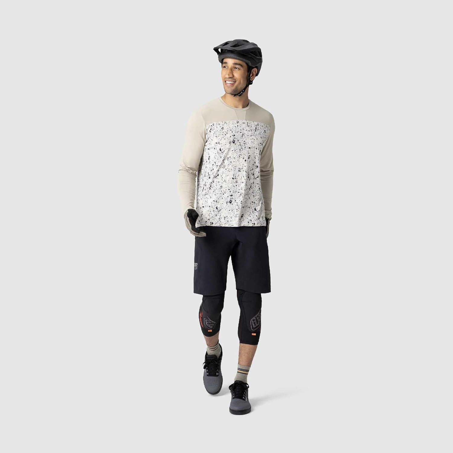 imageOutdoor Research Mens Freewheel MTB Mountain Bike Long Sleeve JerseyPro KhakiOyster Creekside Print