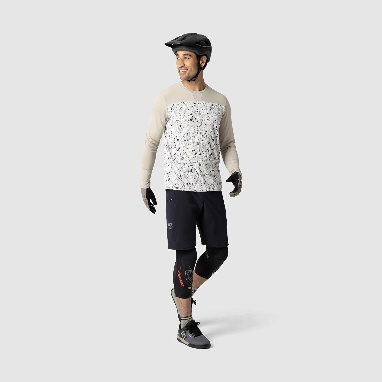 imageOutdoor Research Mens Freewheel MTB Mountain Bike Long Sleeve JerseyPro KhakiOyster Creekside Print