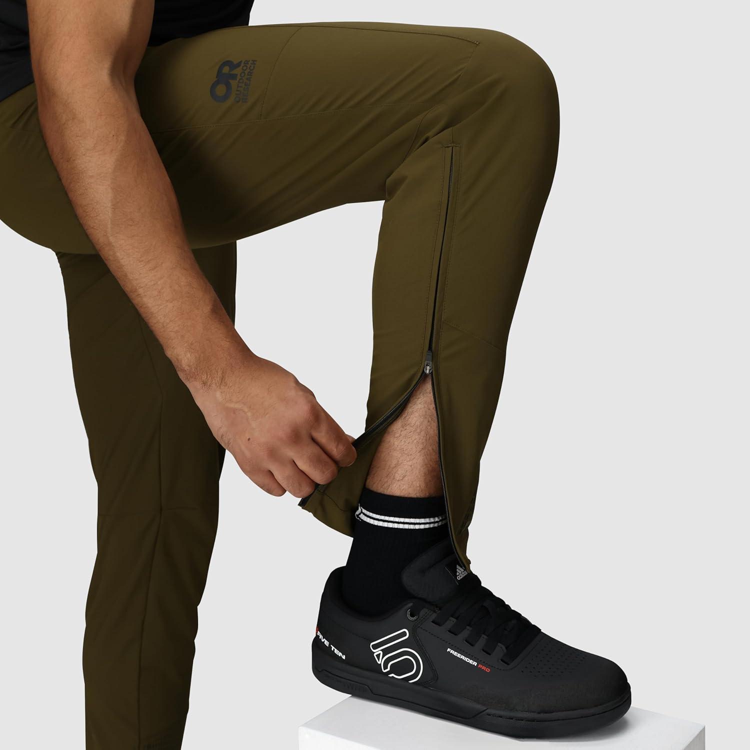 imageOutdoor Research Mens Freewheel Ride Biking Pants Water Wind Abrasion Resistant Quick Drying UPF 50 Trim FitDark Olive