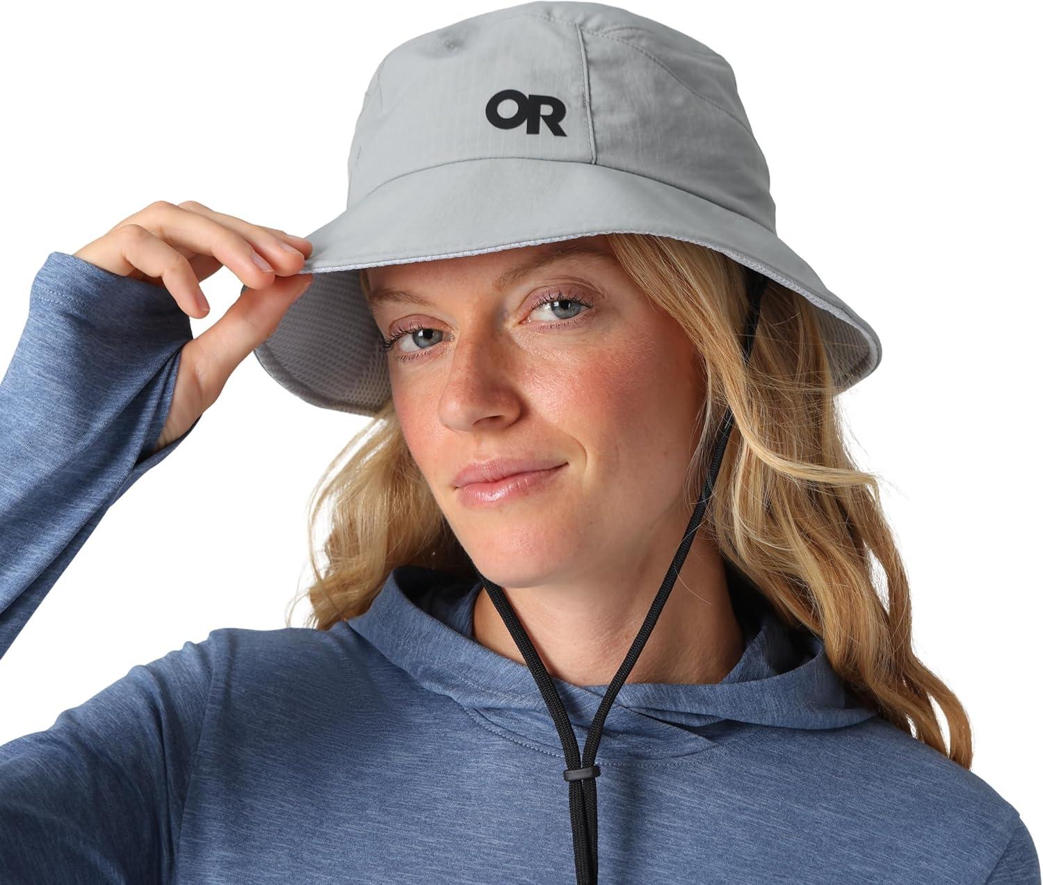 imageOutdoor Research Sun Bucket Hat UPF 50 Protection Lightweight Packable Hiking Fisherman Hat for Men amp Women Chin StrapLight Pewter