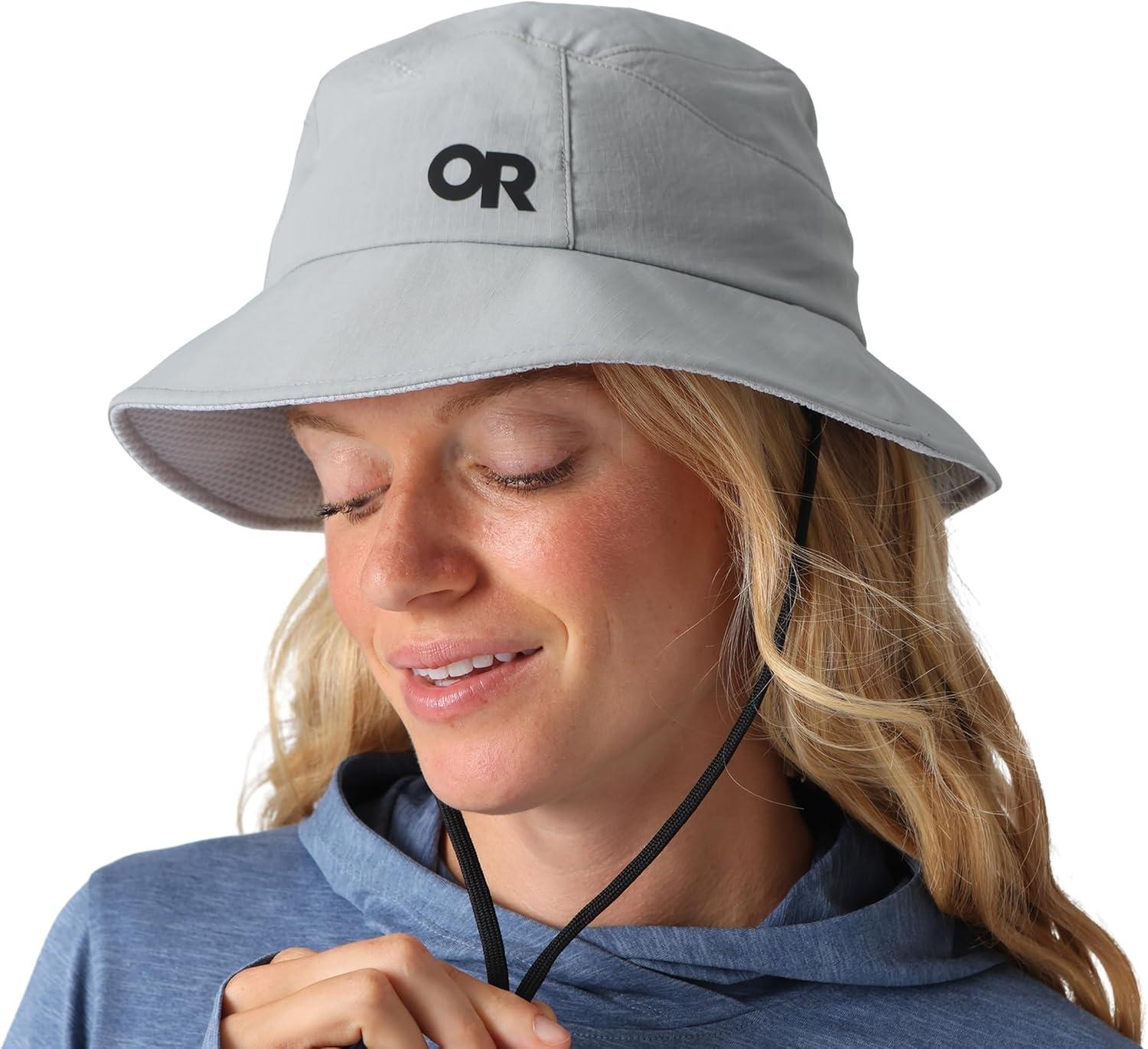 imageOutdoor Research Sun Bucket Hat UPF 50 Protection Lightweight Packable Hiking Fisherman Hat for Men amp Women Chin StrapLight Pewter
