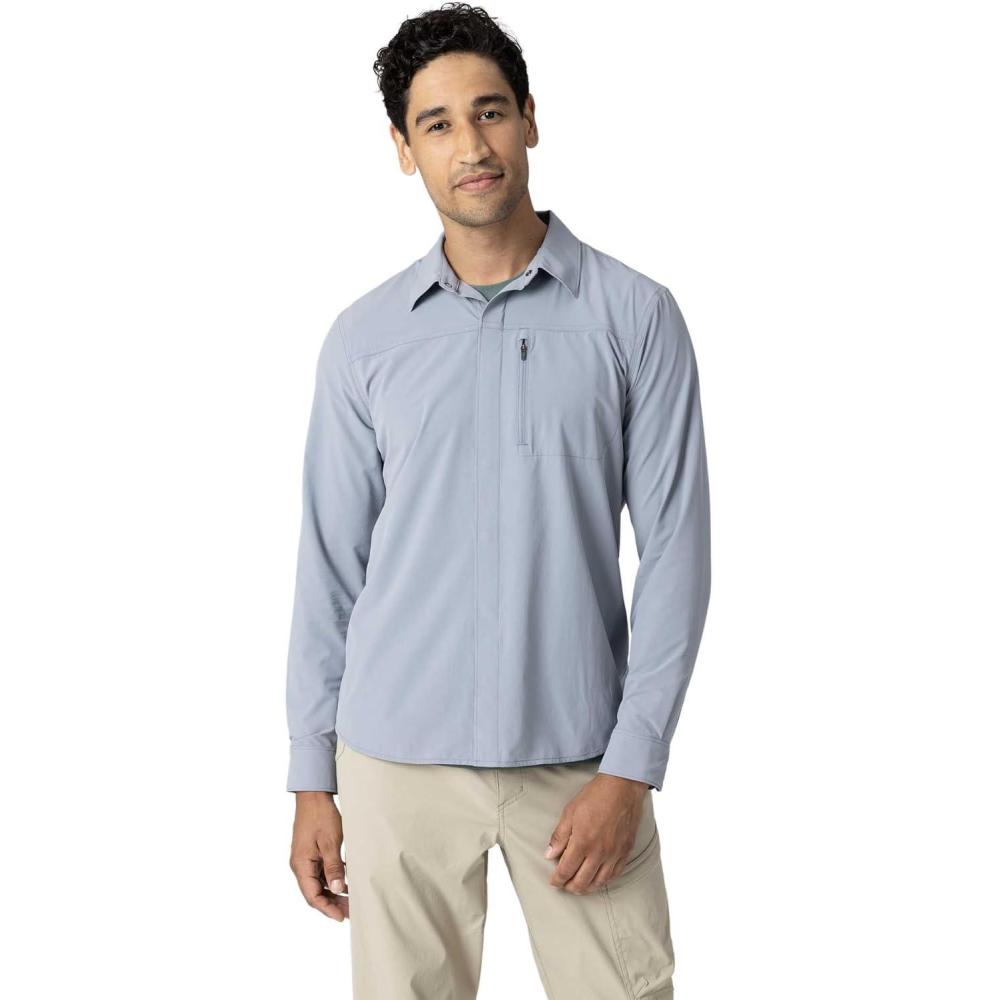 imageOutdoor Research Mens Astroman Long Sleeve Sun Shirt Lightweight UPF 30 Snap Button Hiking Top Breathable amp StretchySlate