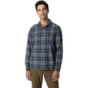 Outdoor Research Men’s Astroman Long Sleeve Sun Shirt | Lightweight UPF 30+ Snap Button Hiking Top, Breathable & Stretchy(Dark Navy Plaid)
