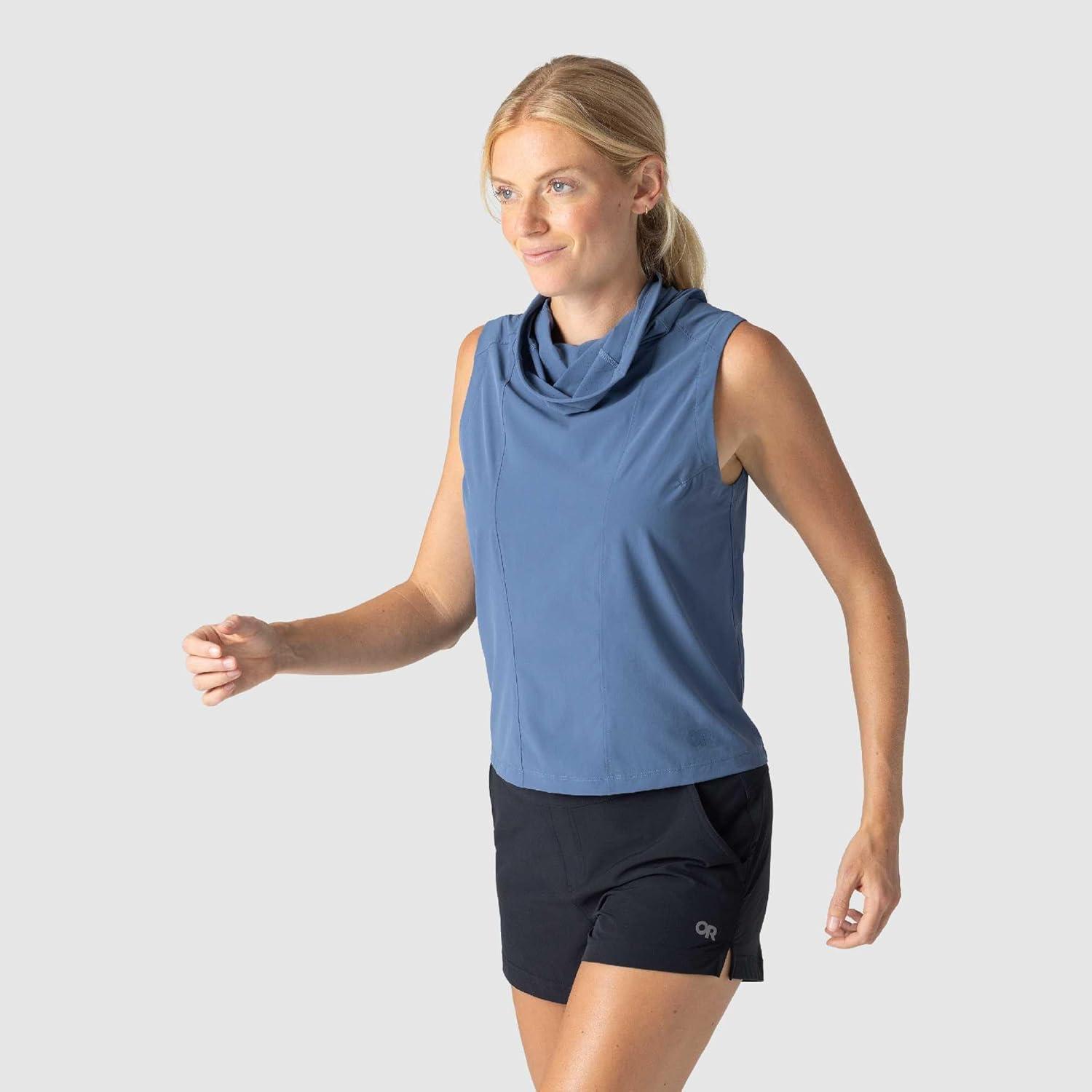 imageOutdoor Research Womens Astroman Air Sun Tank High Neck Lightweight UPF 30 Hiking Top Quick Dry Sporty Workout ShirtSkyline
