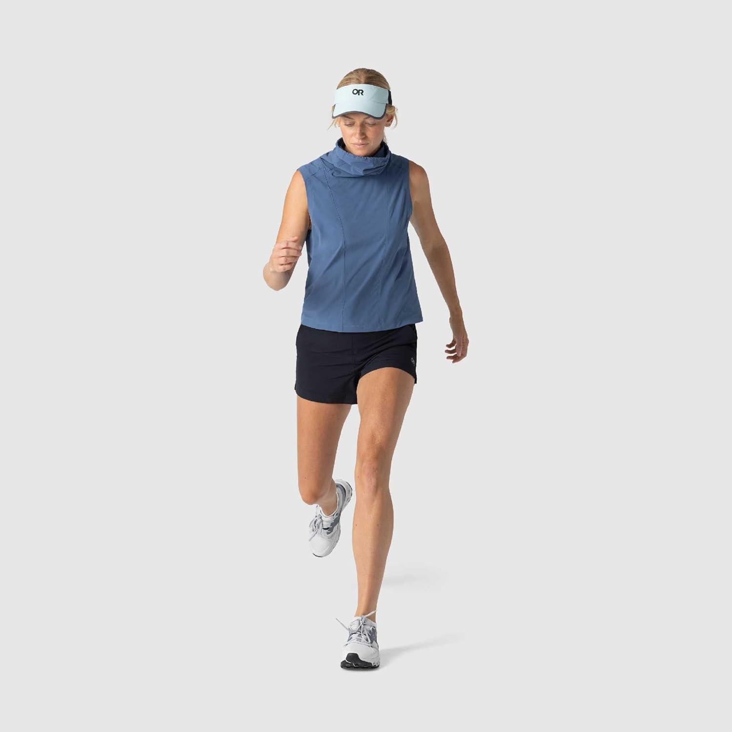 imageOutdoor Research Womens Astroman Air Sun Tank High Neck Lightweight UPF 30 Hiking Top Quick Dry Sporty Workout ShirtSkyline