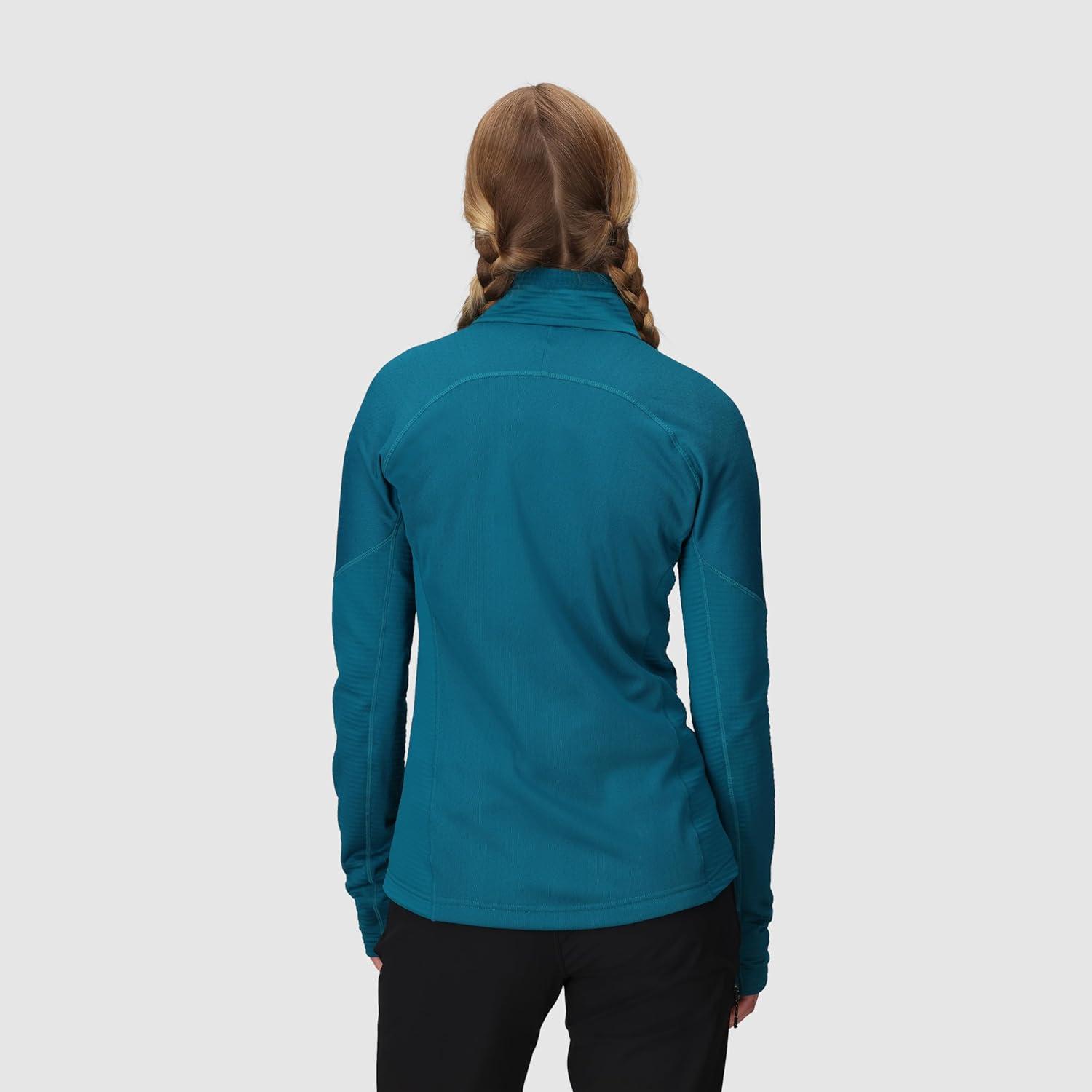 imageOutdoor Research Womens Deviator Fleece Half Zip Temperature Regulating Fabric Moisture Wicking UPF 30Aurora