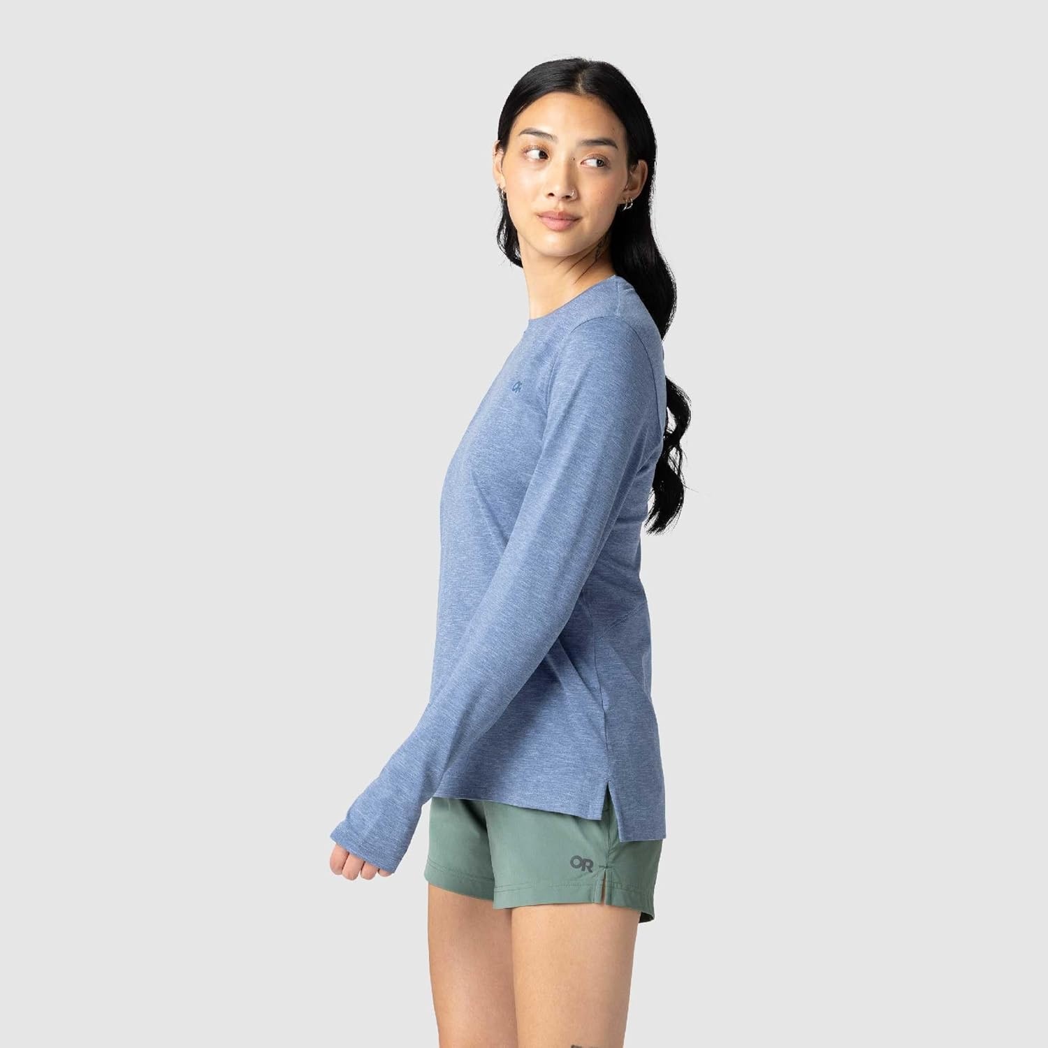 image:imageOutdoor Research Womens ActiveIce Spectrum Sun Long Sleeve Tee Ascent Blue Heather Medium